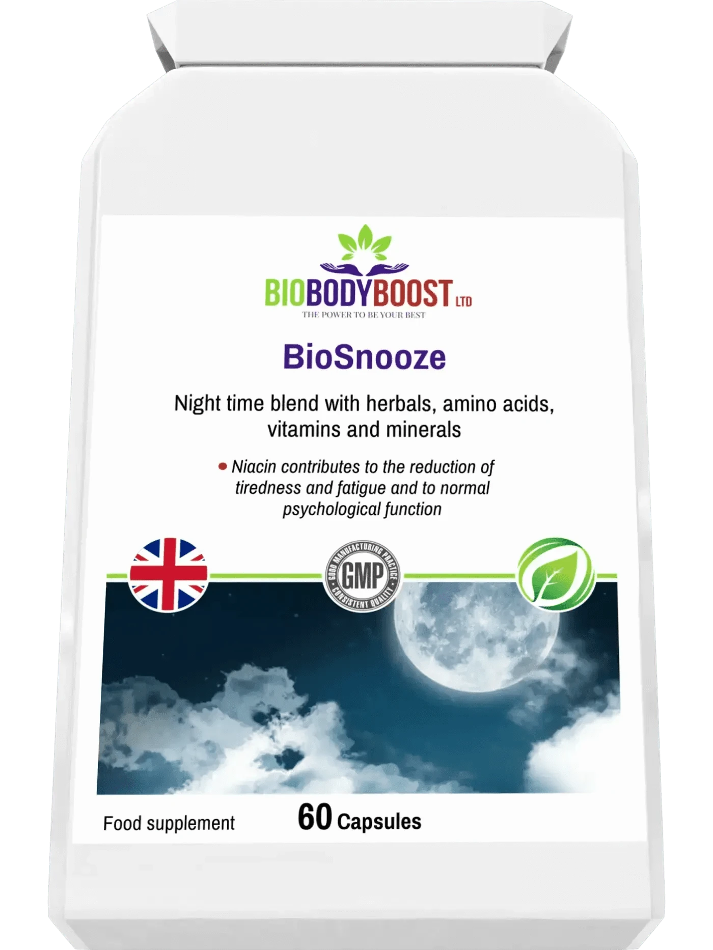 BioBodyBoost Herbal Supplements BioSnooze - Night Time Herbal Sleep Aid