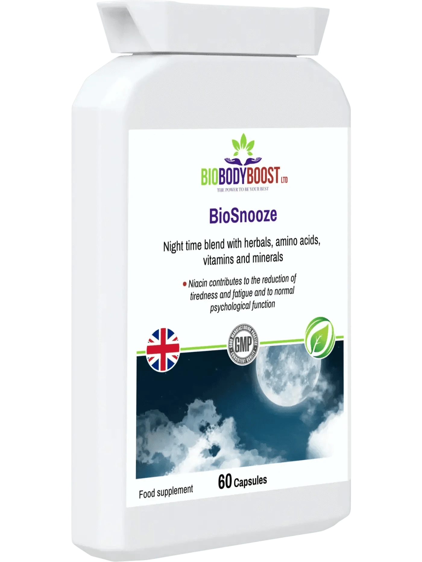 BioBodyBoost Herbal Supplements BioSnooze - Night Time Herbal Sleep Aid