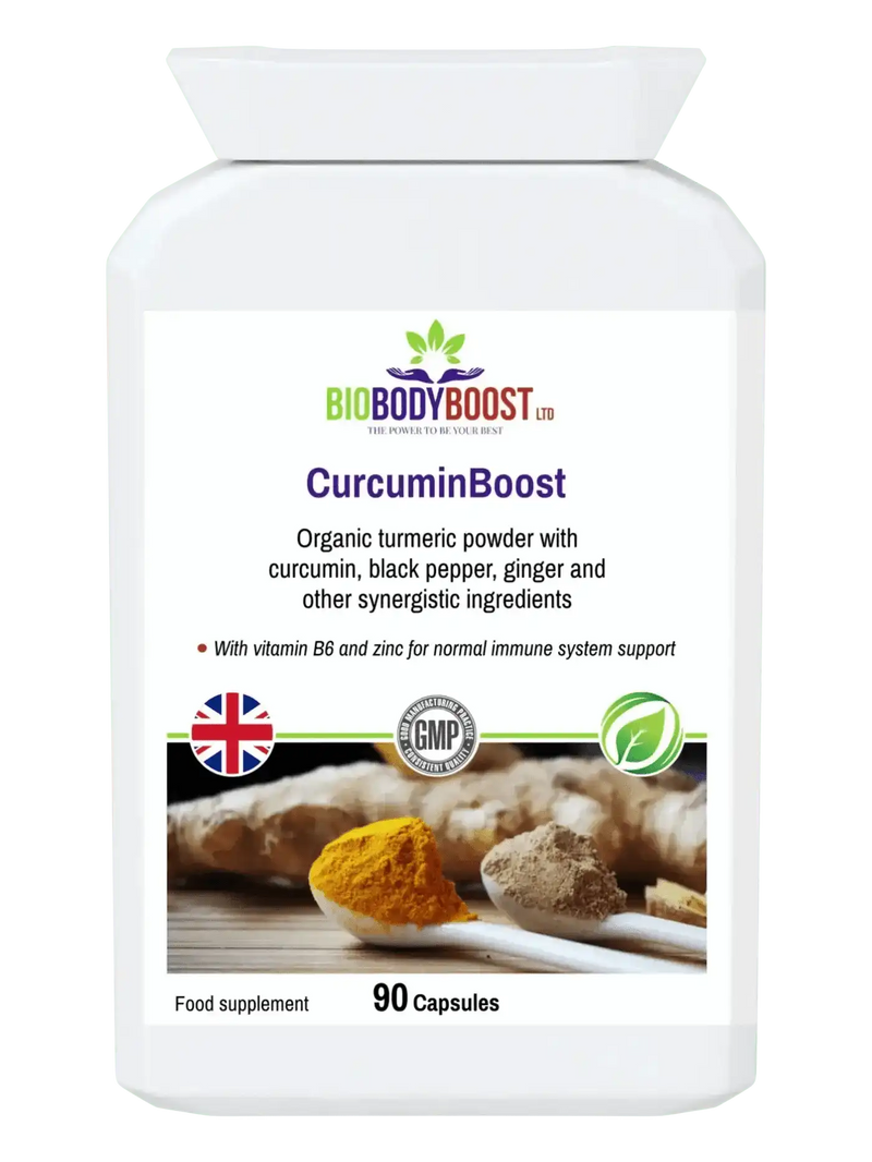 BioBodyBoost Herbal Supplements CurcuminBoost Organic Turmeric Curcumin Capsules - 90 Count