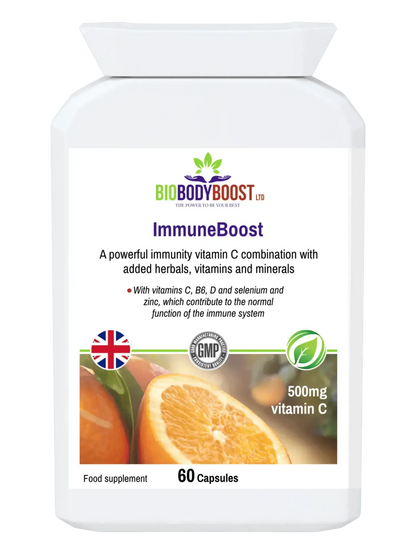 BioBodyBoost ImmuneBoost Herbal Vitamin C Complex with 60 capsules for immune support and wellness