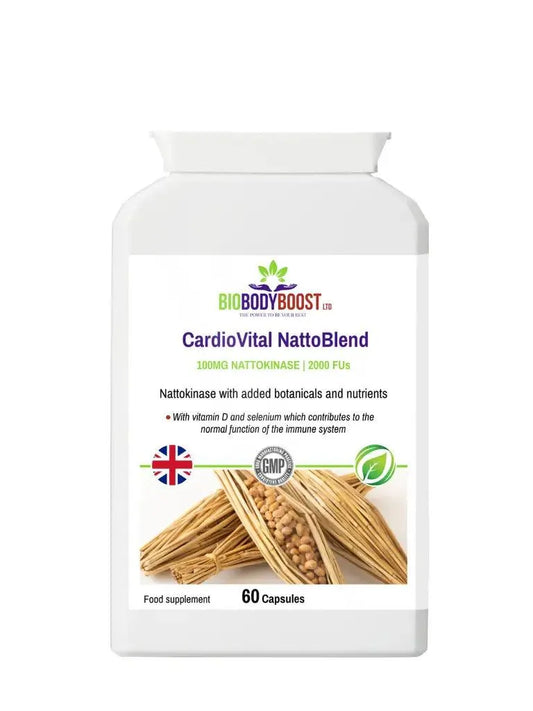 BioBodyBoost CardioVital NattoBlend Herbal Multivitamins with 100mg Nattokinase in 60 Capsules