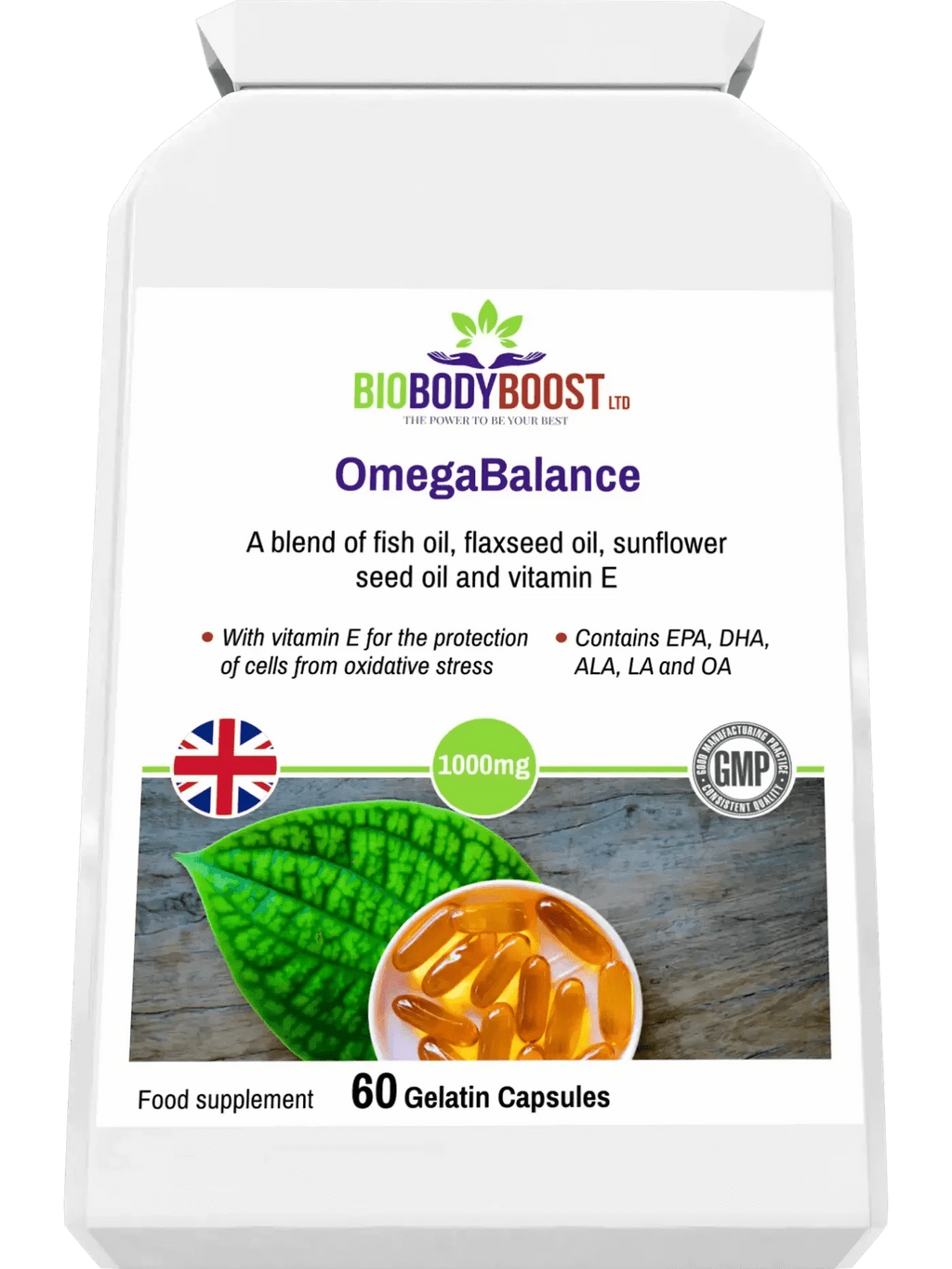 BioBodyBoost Omega Fatty Acids OmegaBalance - Omega 3, 6, 9 Oils Blend