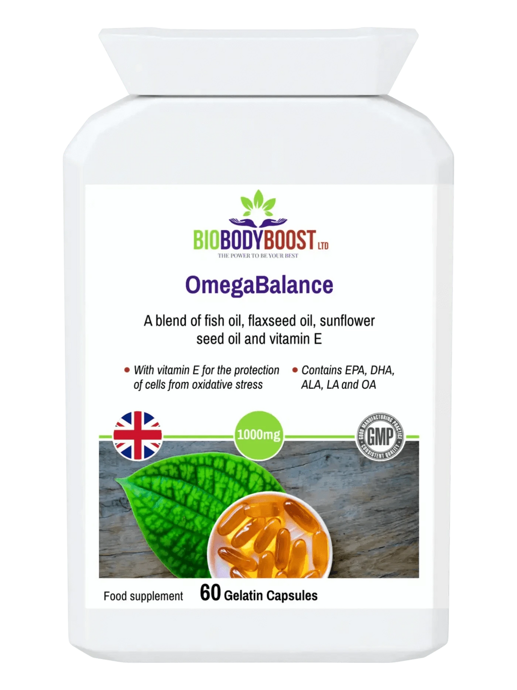BioBodyBoost Omega Fatty Acids OmegaBalance - Omega 3, 6, 9 Oils Blend