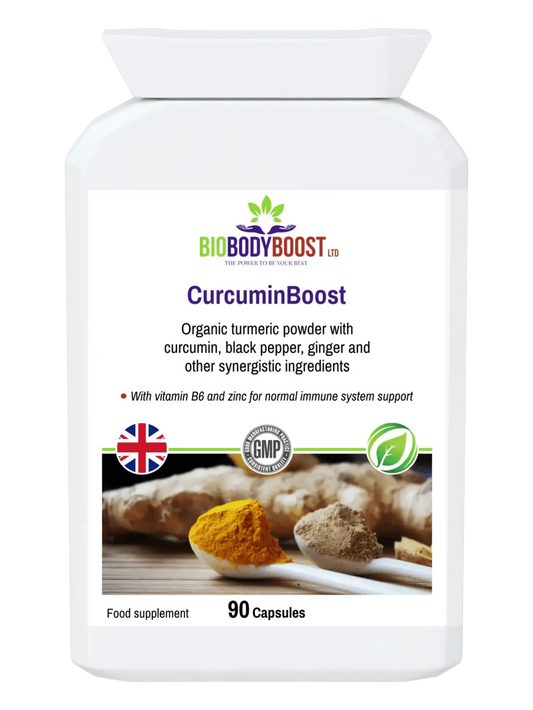BioBodyBoost organic turmeric curcumin capsules for immune system support with synergistic ingredients