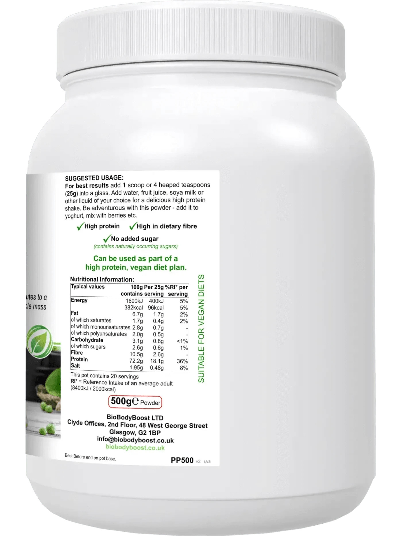 BioBodyBoost Protein Powders PeaPro - High Protein Vegan Pea Protein Powder