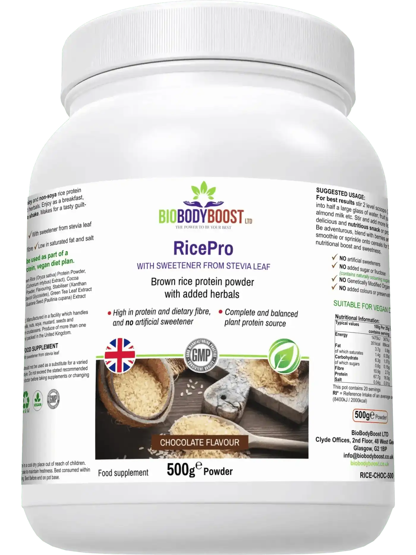 BioBodyBoost Protein Powders RicePro - Rice Protein Powder Blend