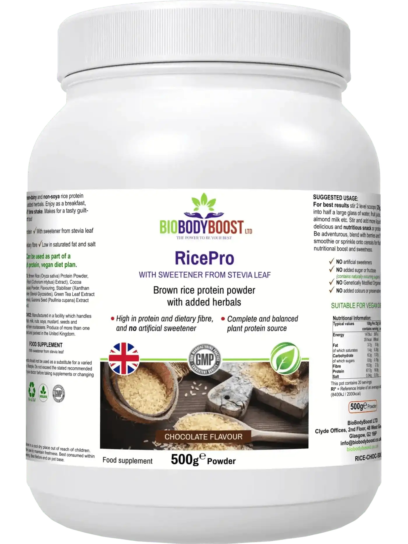 BioBodyBoost Protein Powders RicePro - Rice Protein Powder Blend