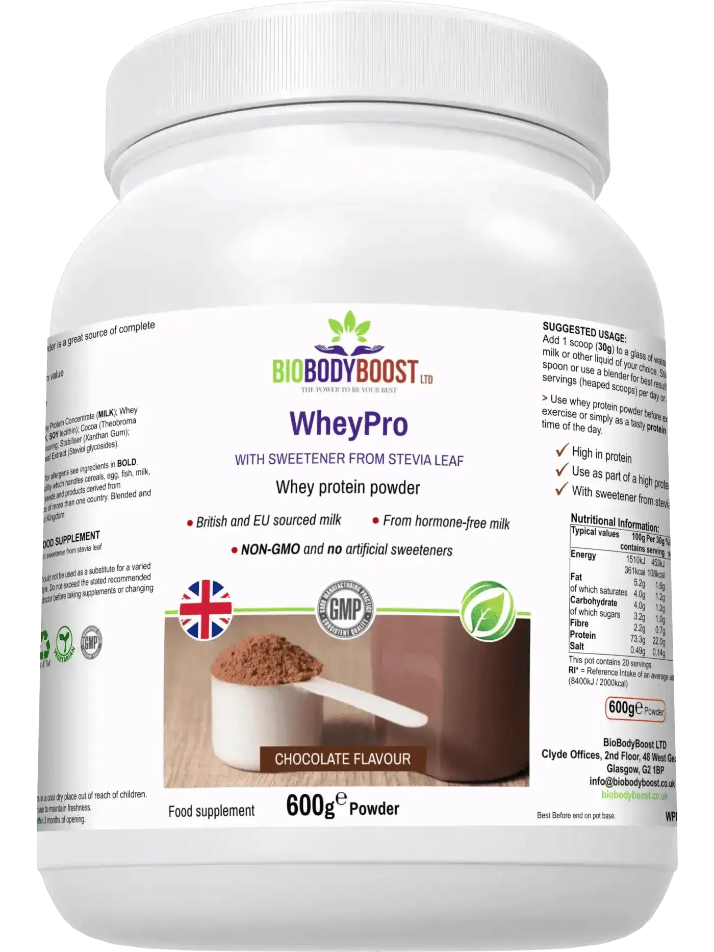 BioBodyBoost Protein Powders WheyPro - Chocolate Whey Protein Powder