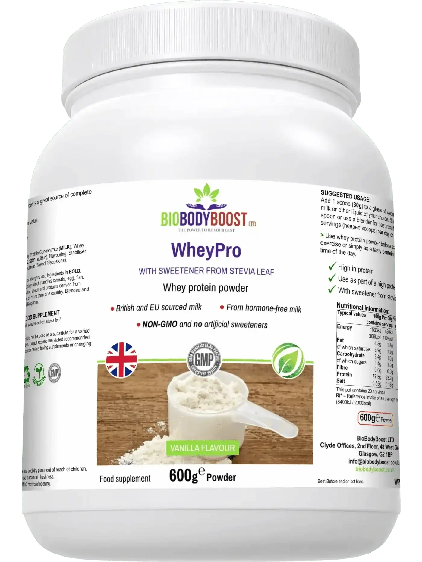 BioBodyBoost Protein Powders WheyPro Vanilla - Whey Protein Powder