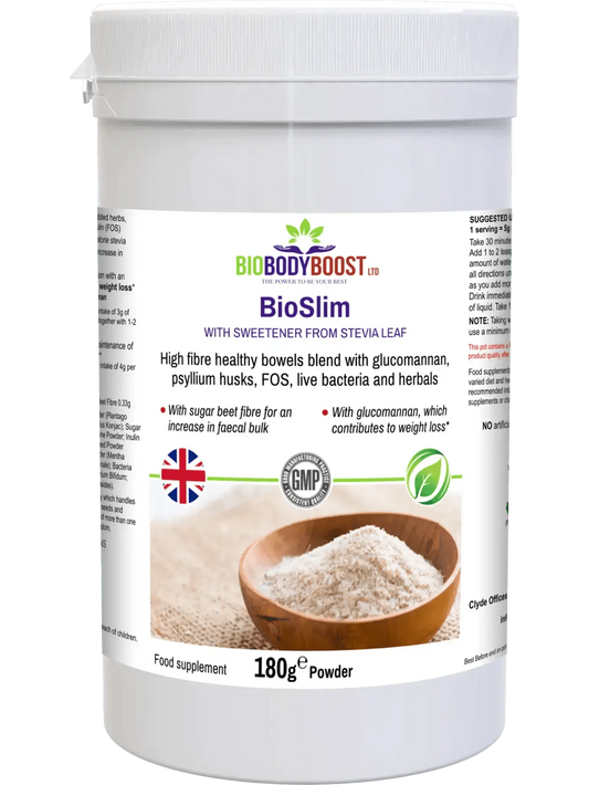 BioBodyBoost BioSlim Powder with Psyllium Husks Dietary Fibre for digestive health and weight loss support