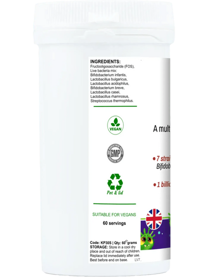 BioBodyBoost Vegan Kids Probiotics Bottle with 7 Strains and 1 Billion Live Cultures for Digestive Health