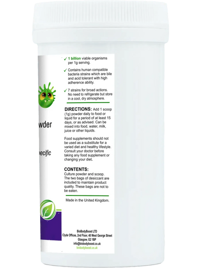 BioBodyBoost Vegan Kids Probiotics Powder with 1 billion viable organisms per serving
