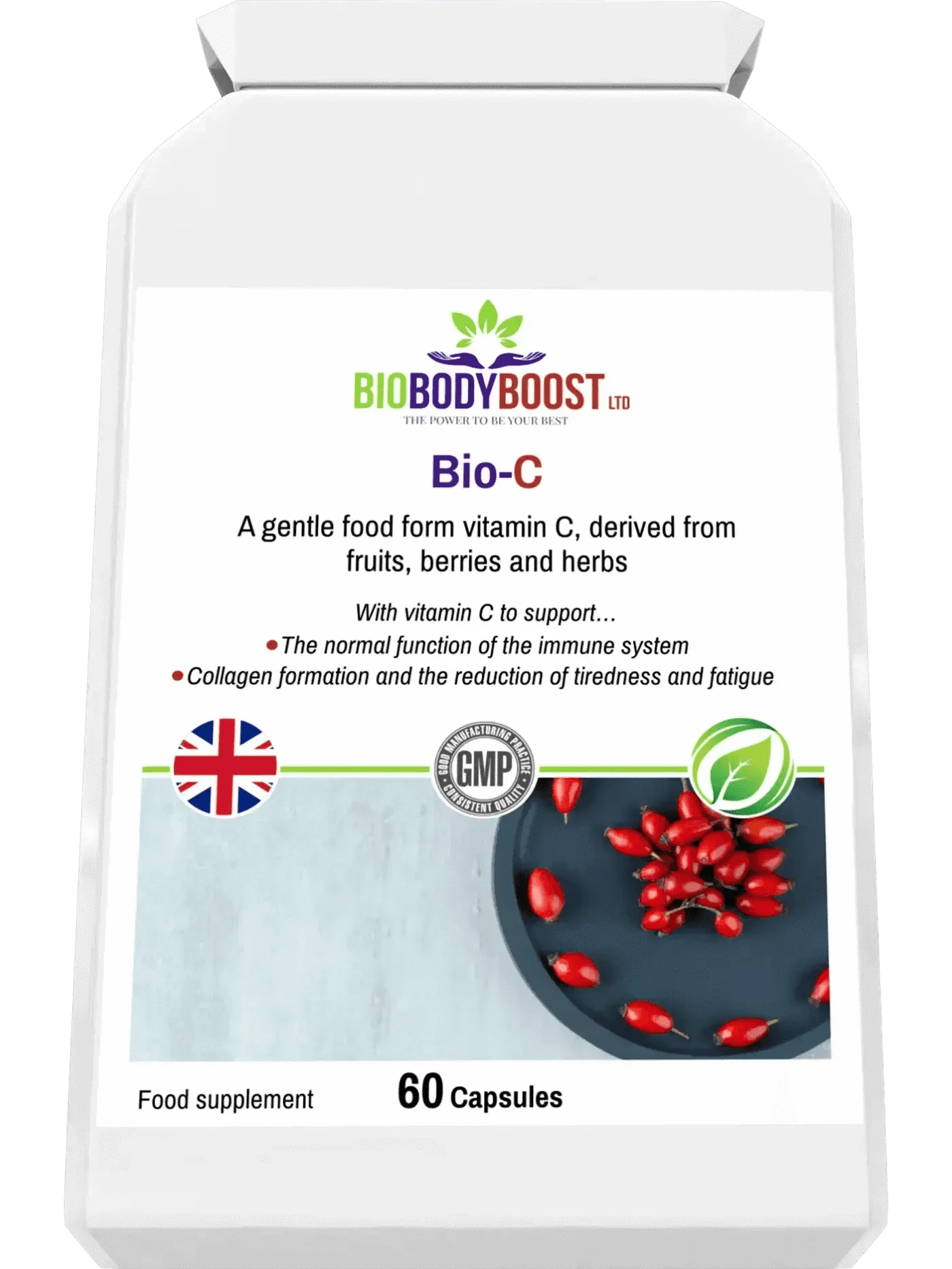 BioBodyBoost Vitamins & Supplements Bio-C -  Non-acidic Food Form Vitamin C
