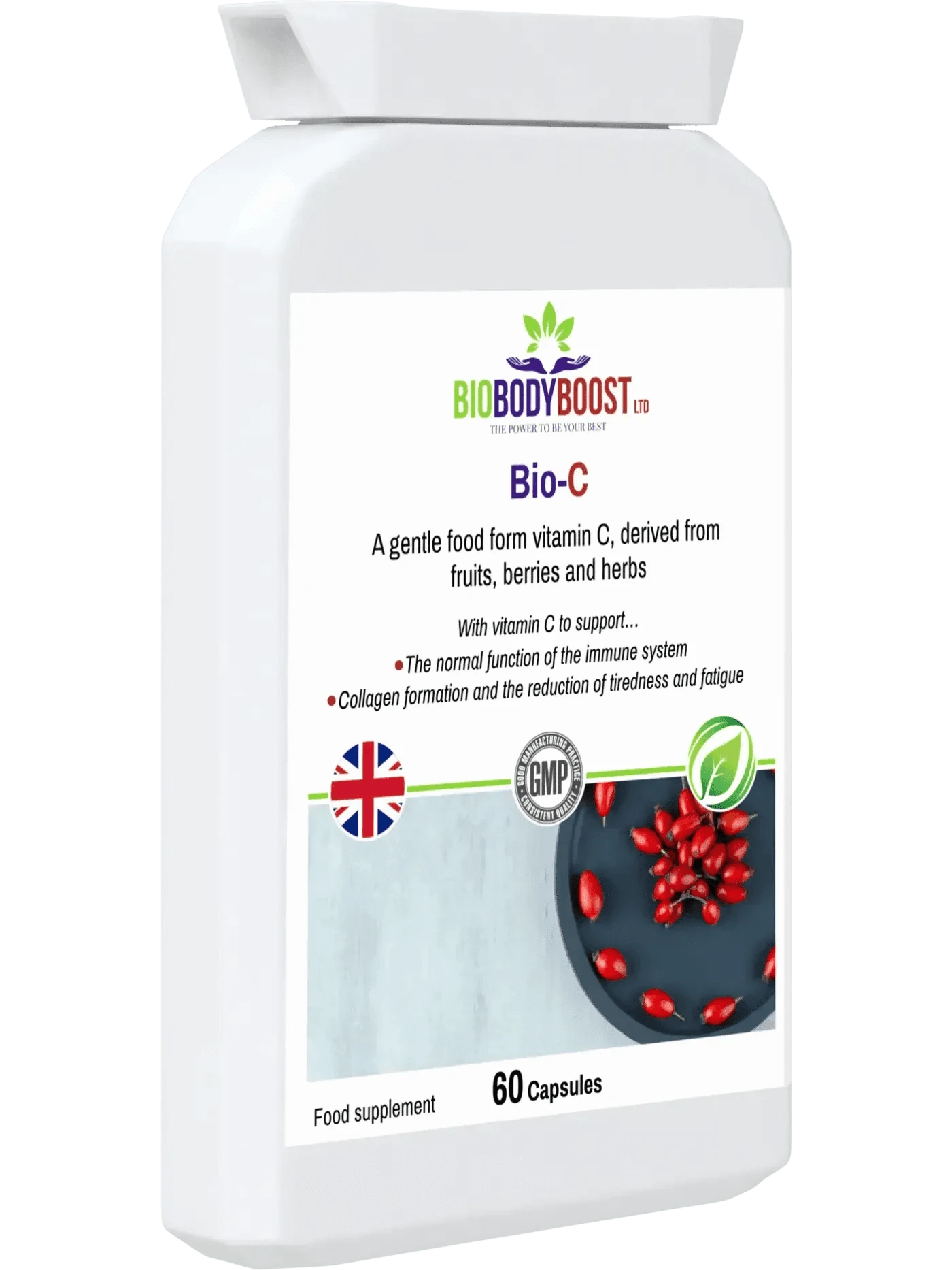 BioBodyBoost Vitamins & Supplements Bio-C -  Non-acidic Food Form Vitamin C