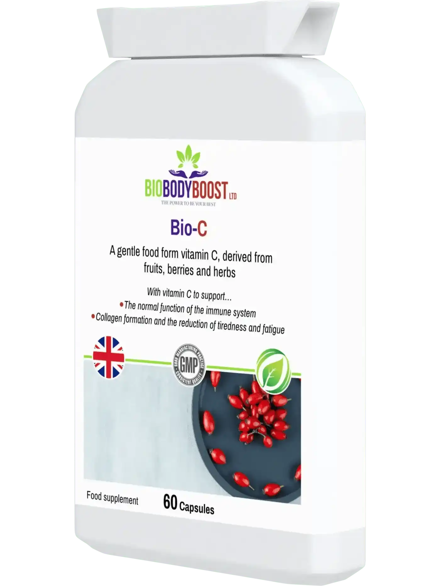BioBodyBoost Vitamins & Supplements Bio-C -  Non-acidic Food Form Vitamin C