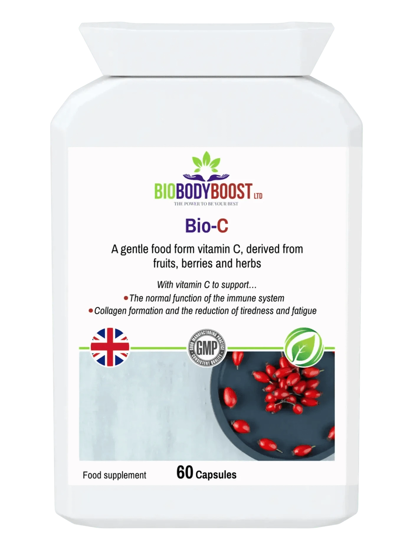 BioBodyBoost Vitamins & Supplements Bio-C -  Non-acidic Food Form Vitamin C
