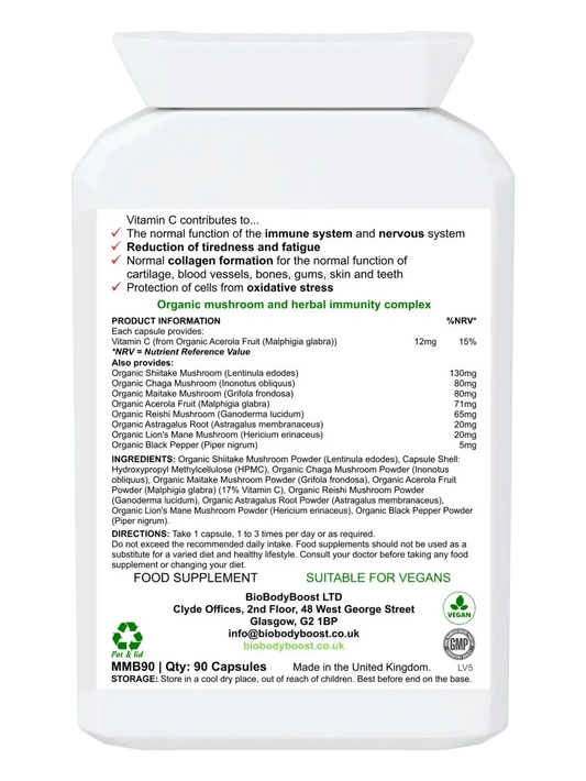 BioBodyBoost Vitamins & Supplements Bio Mushroom Boost - Organic Mushrooms Immunity Blend