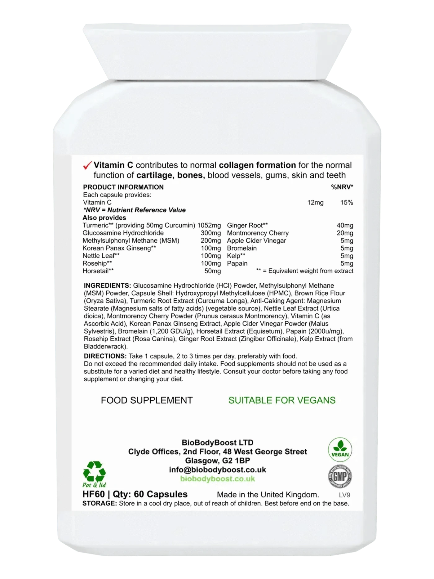 BioBodyBoost Vitamins & Supplements Flexi-Time - Glucosamine HCL Complex