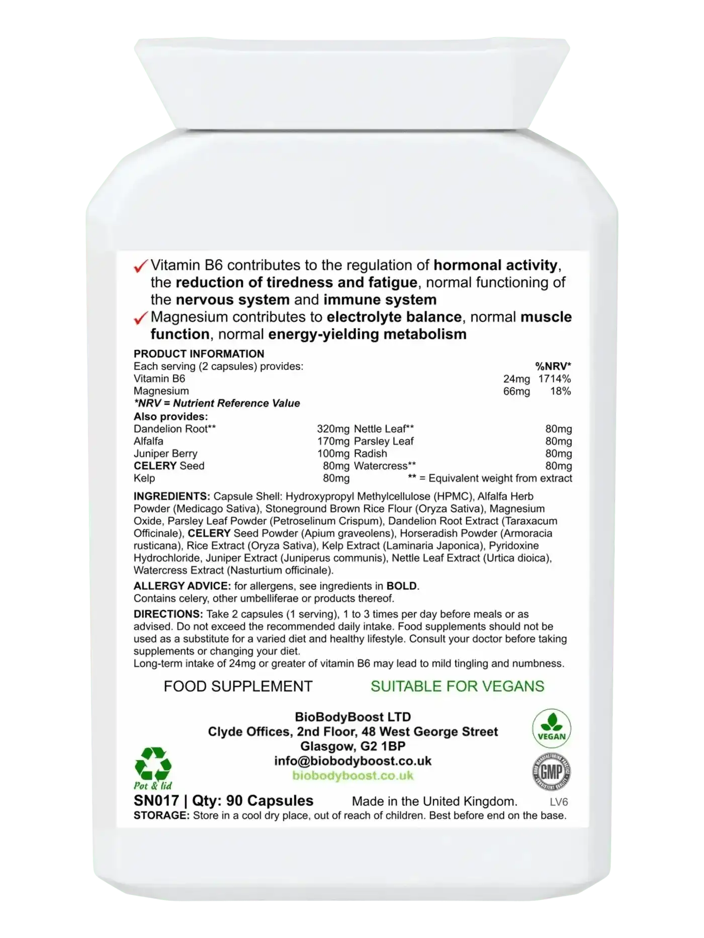 BioBodyBoost Vitamins & Supplements Fluid Balance - Advanced Electrolyte Water Retention Support
