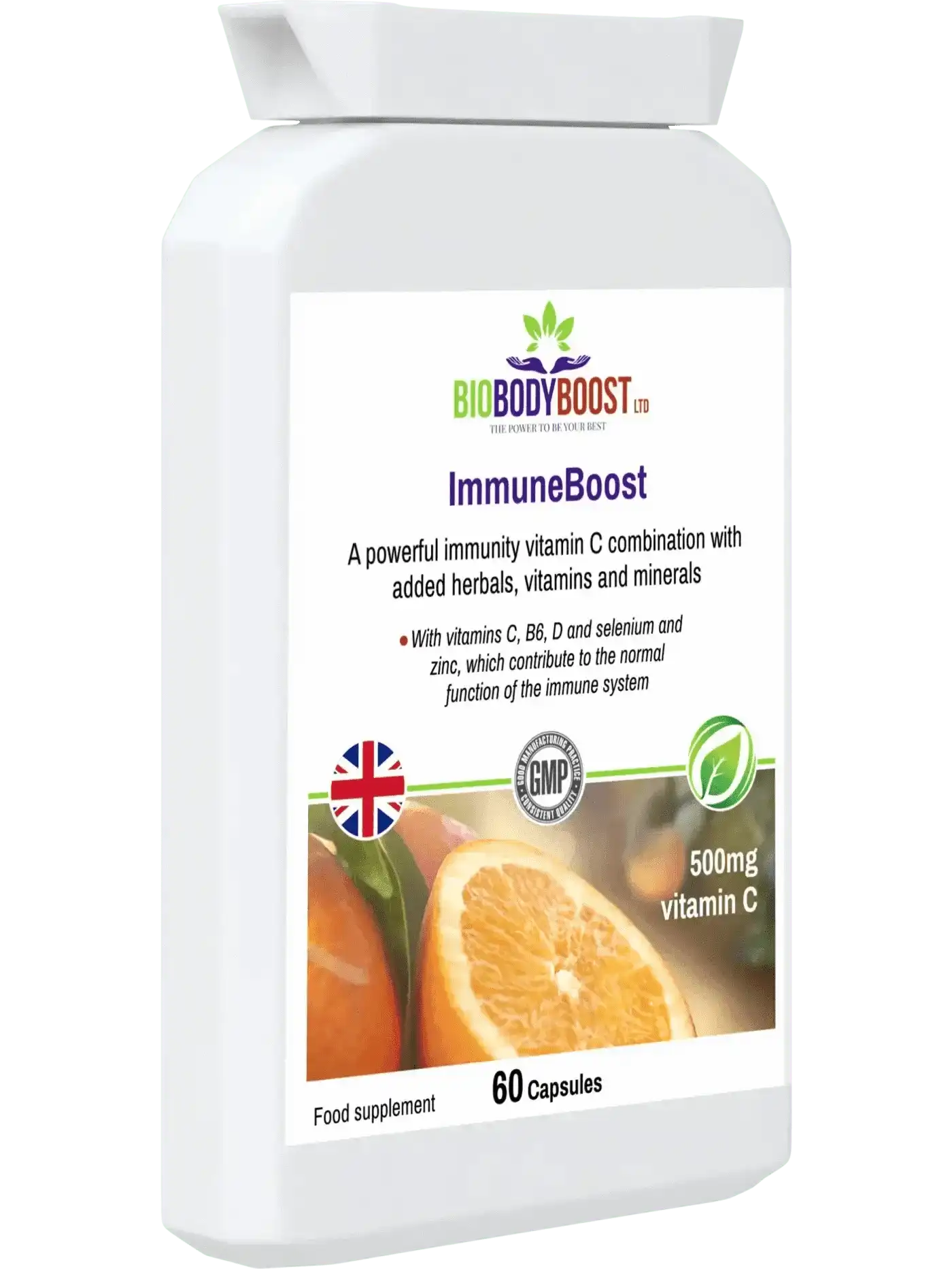 BioBodyBoost Vitamins & Supplements ImmuneBoost - Herbal Vitamin C Complex with Reishi Mushroom & Probiotics