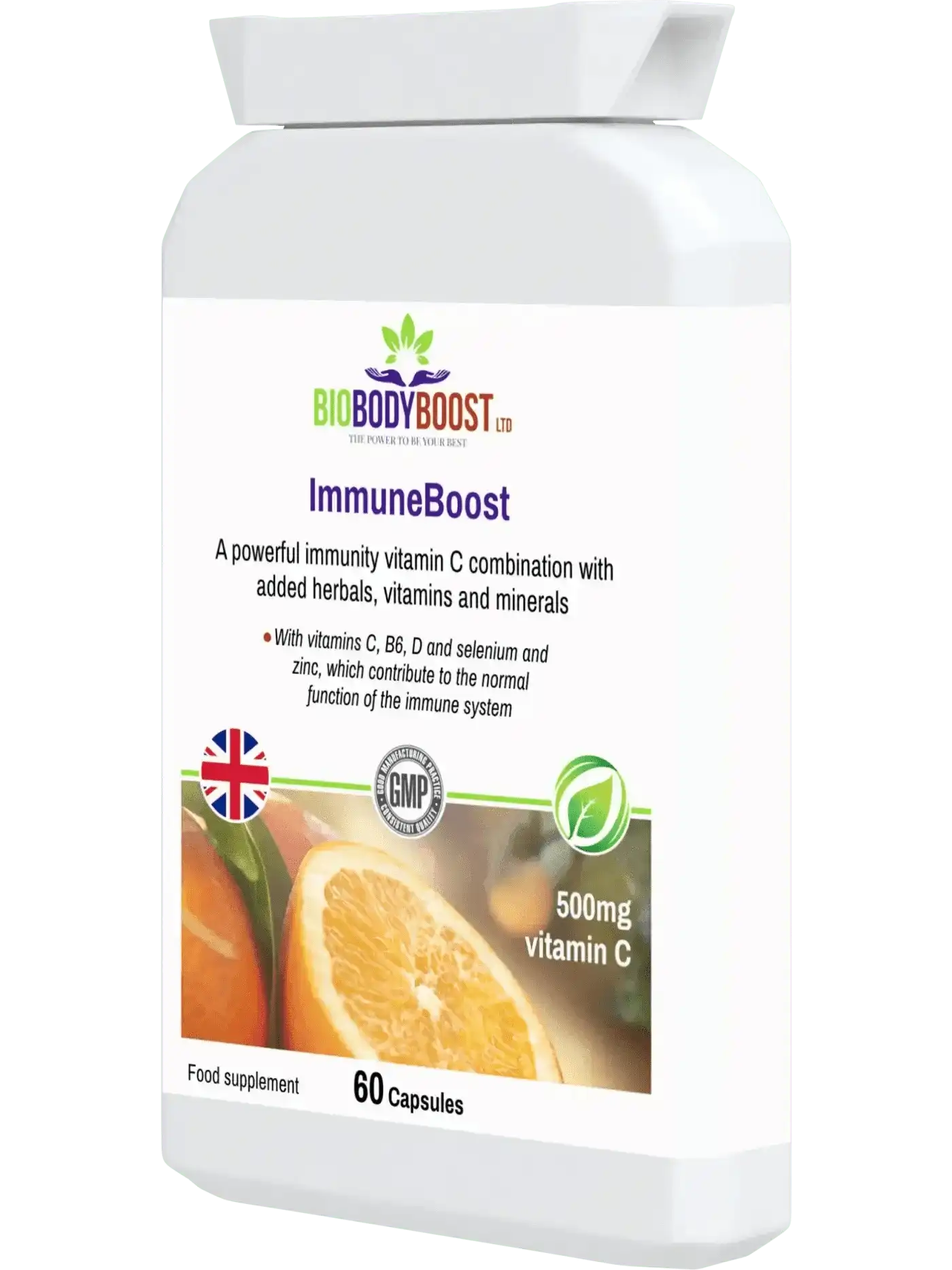 BioBodyBoost Vitamins & Supplements ImmuneBoost - Herbal Vitamin C Complex with Reishi Mushroom & Probiotics