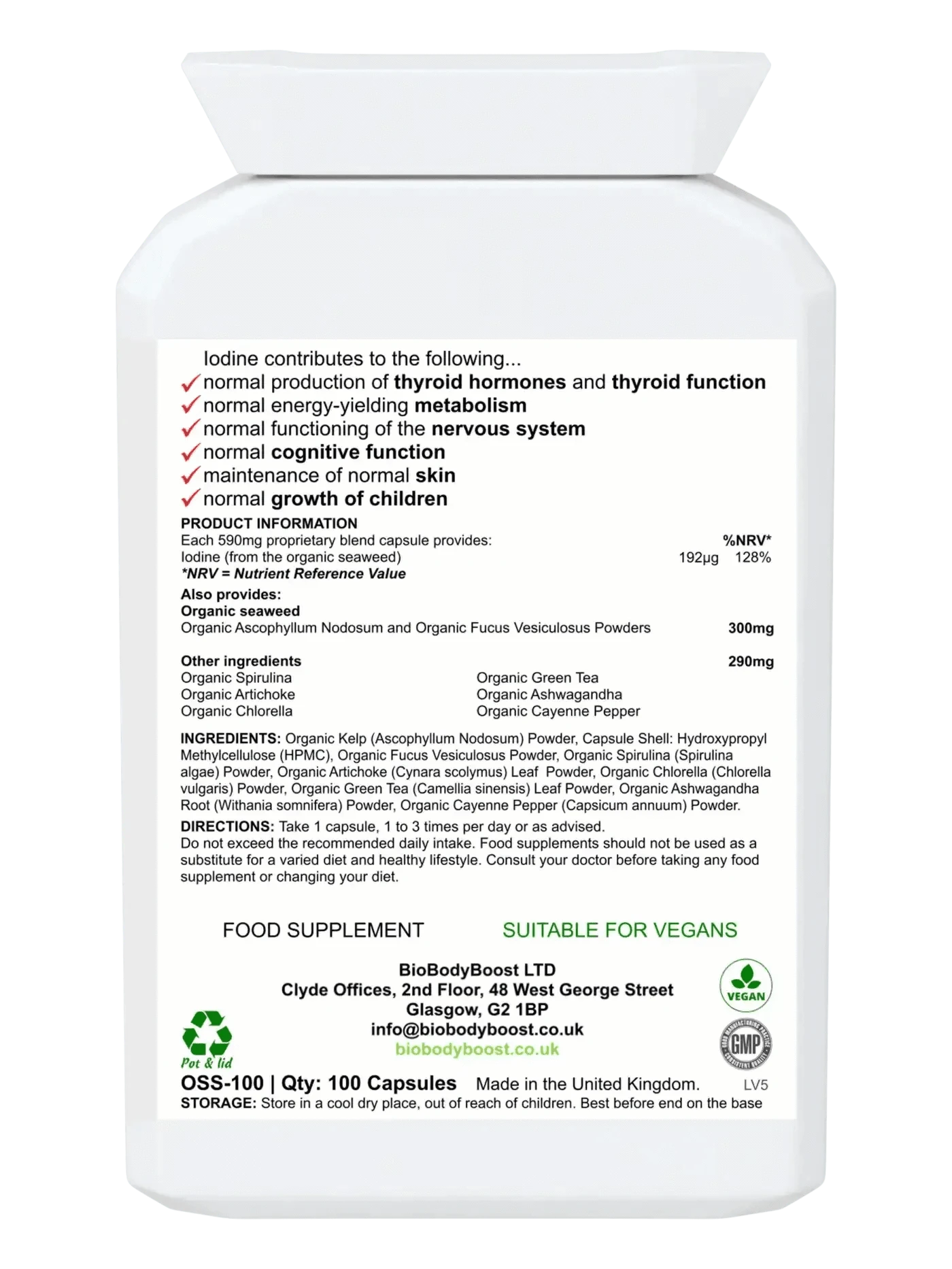 BioBodyBoost Vitamins & Supplements IoBio - Organic Seaweed Herbal Combination