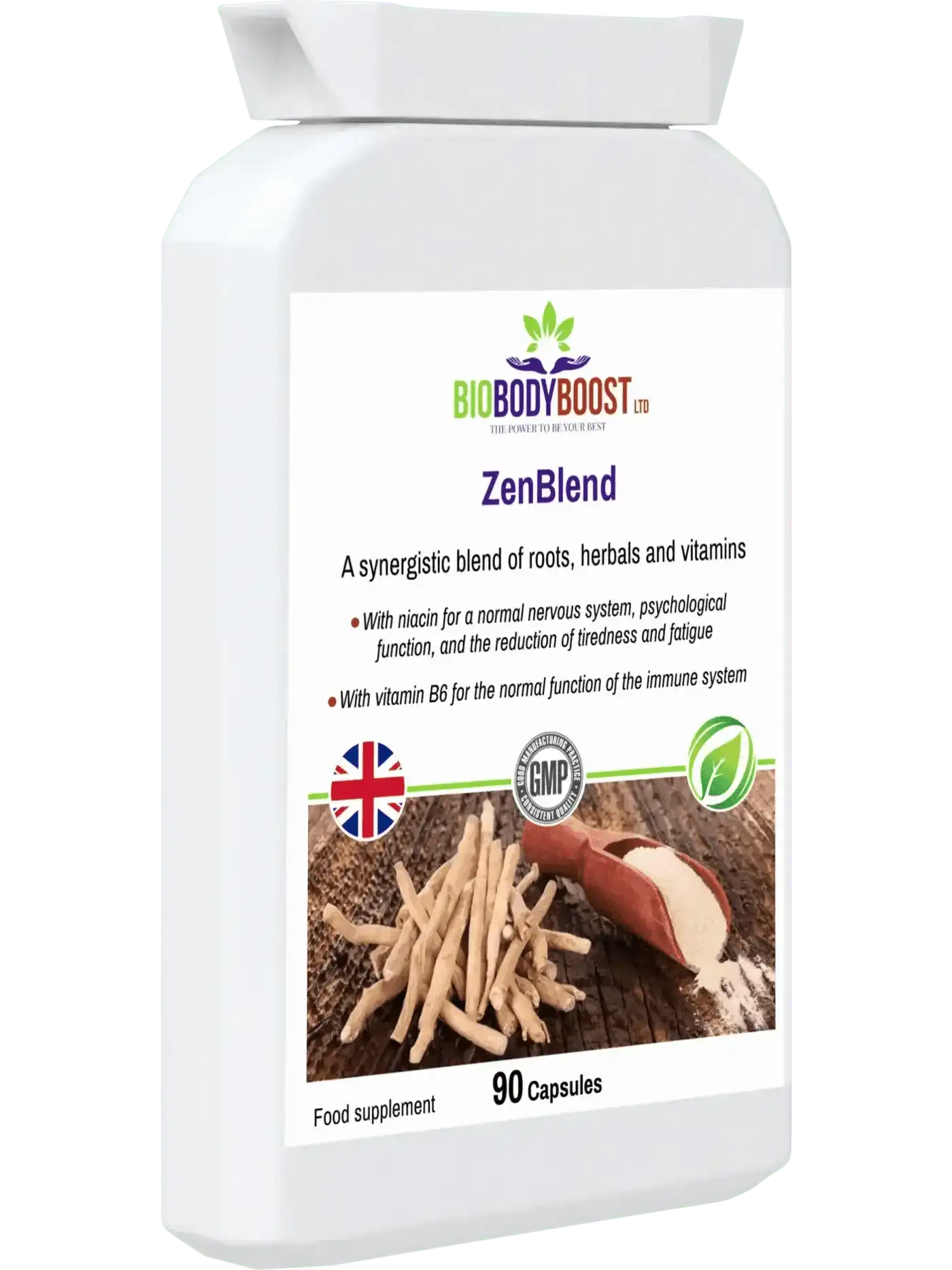BioBodyBoost Vitamins & Supplements ZenBlend - Ashwagandha Complex with Niacin