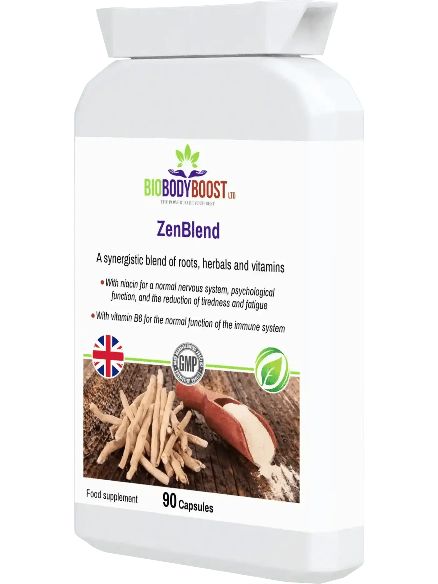 BioBodyBoost Vitamins & Supplements ZenBlend - Ashwagandha Complex with Niacin