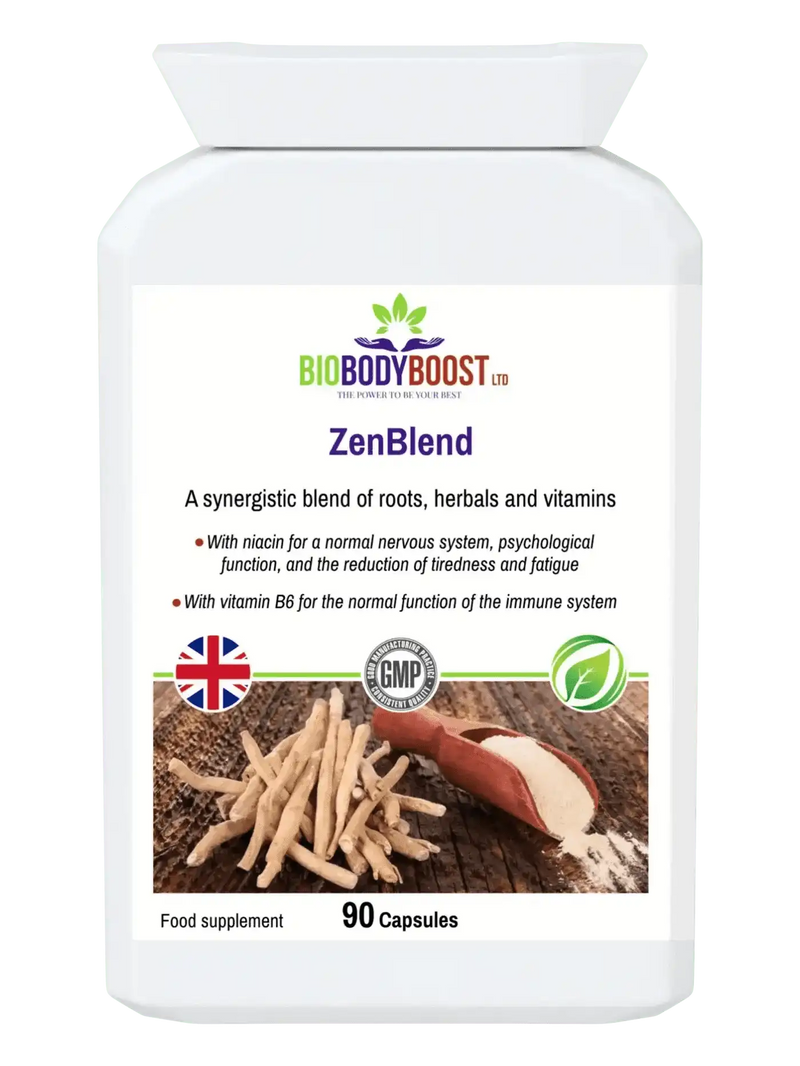 BioBodyBoost Vitamins & Supplements ZenBlend - Ashwagandha Complex with Niacin