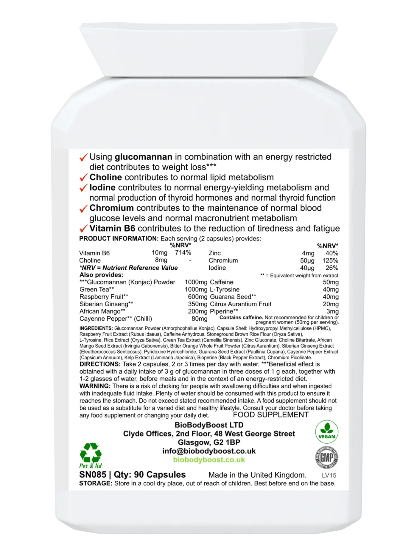 BioBurn - Glucomannan Raspberry Combination - Weight Loss