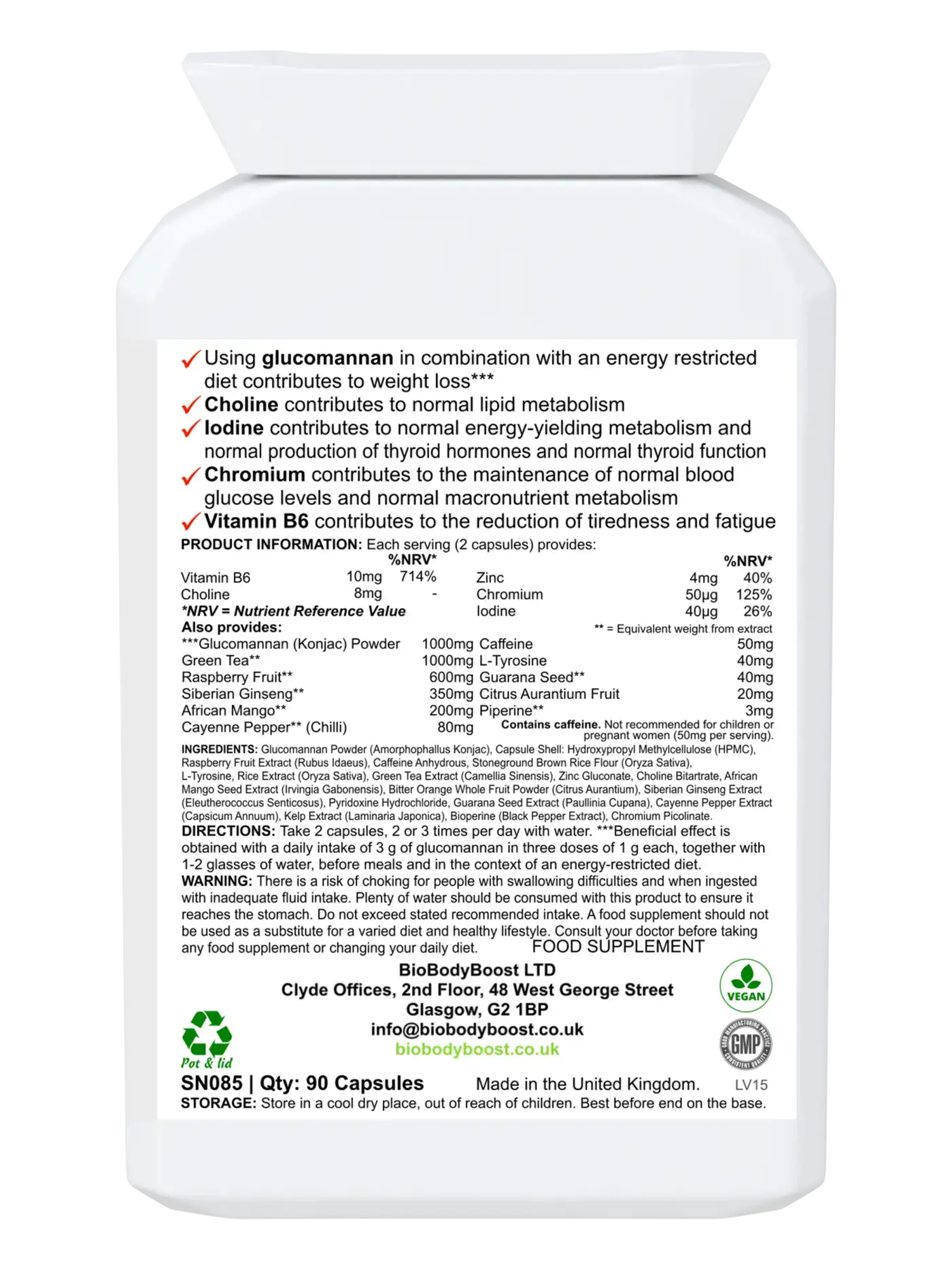 BioBurn - Glucomannan Raspberry Ketones - Premium Vitamins & Supplements from BioBodyBoost - Just £19.99! Shop now at BioBodyBoost
