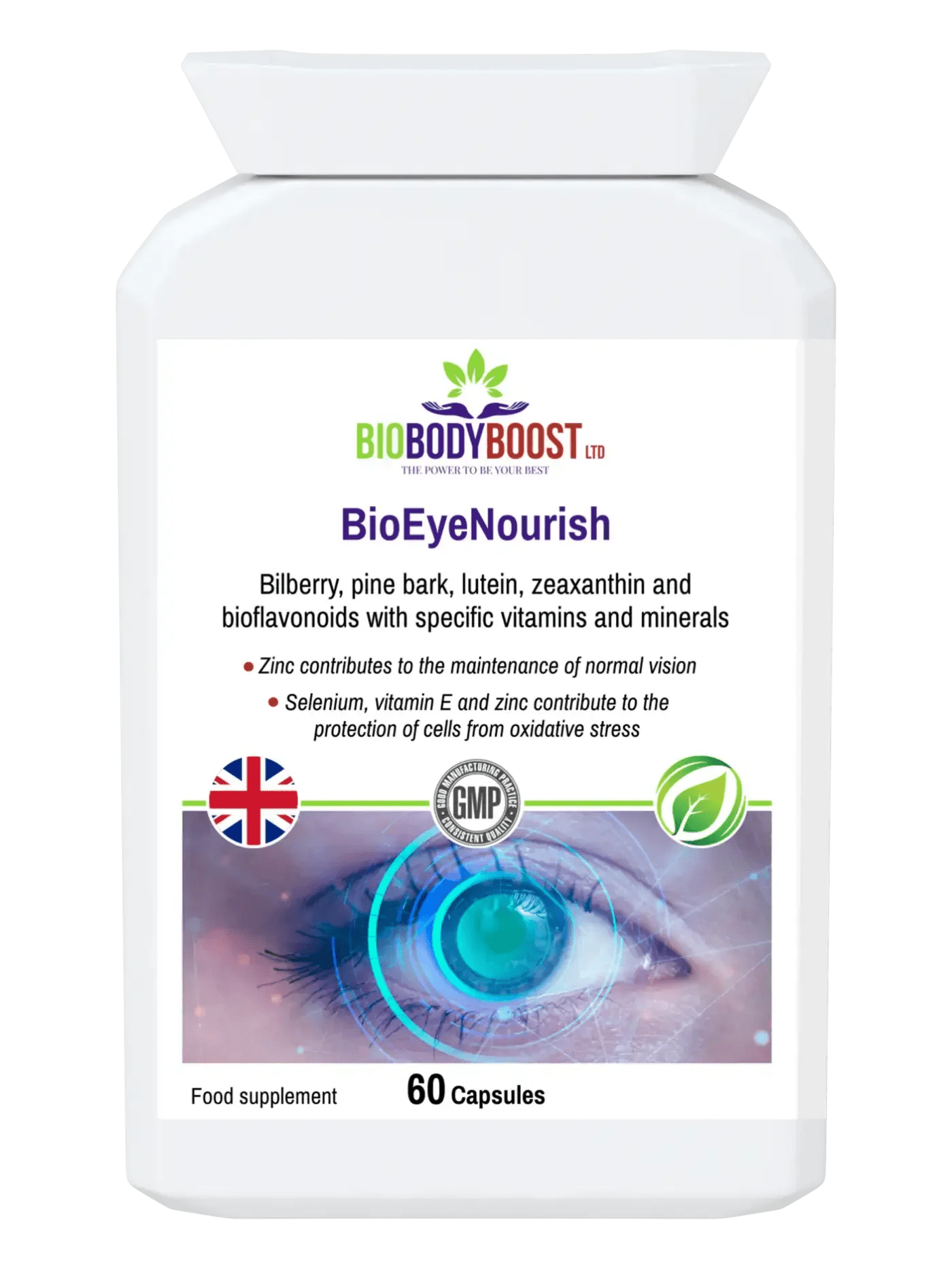 BioEyeNourish - Vision Support Supplement Bilberry Lutein - BioBodyBoost