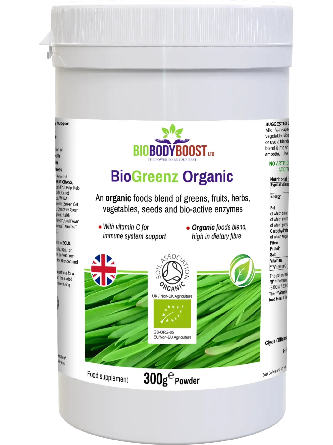 BioGreenz Organic Green Meal Shake - Premium Nutrition Drinks & Shakes from BioBodyBoost - Just £23.99! Shop now at BioBodyBoost