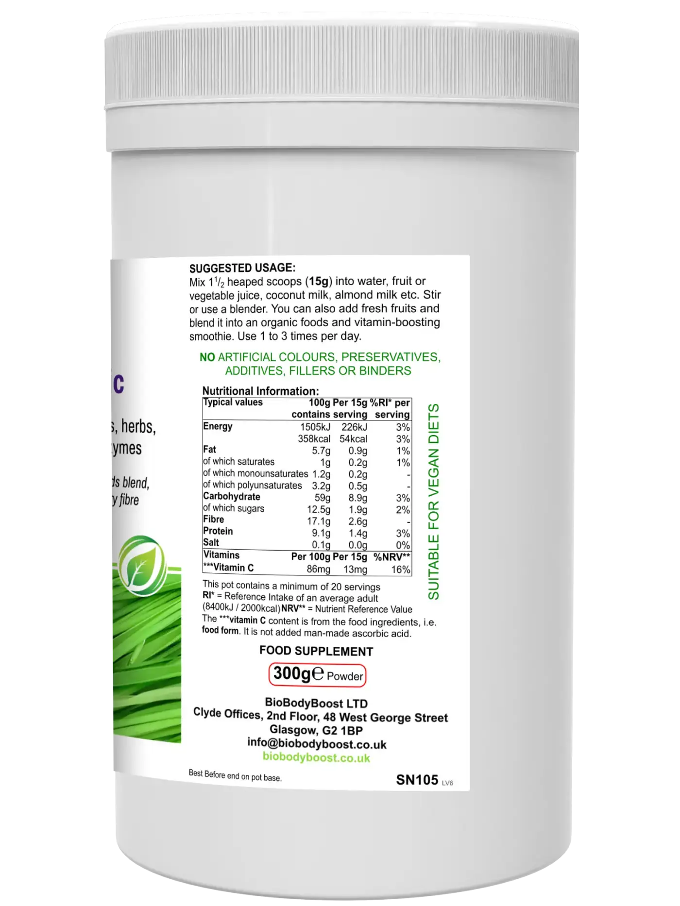 BioGreenz Organic Green Meal Shake - Premium Nutrition Drinks & Shakes from BioBodyBoost - Just £23.99! Shop now at BioBodyBoost