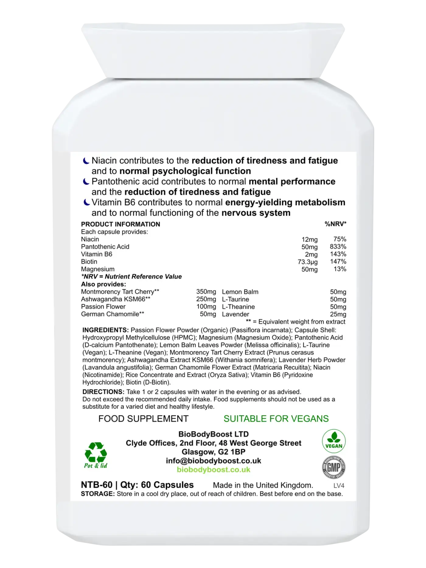 BioSnooze | Night Time Herbal Blend - Premium Vitamins & Supplements from BioBodyBoost - Just £16.99! Shop now at BioBodyBoost
