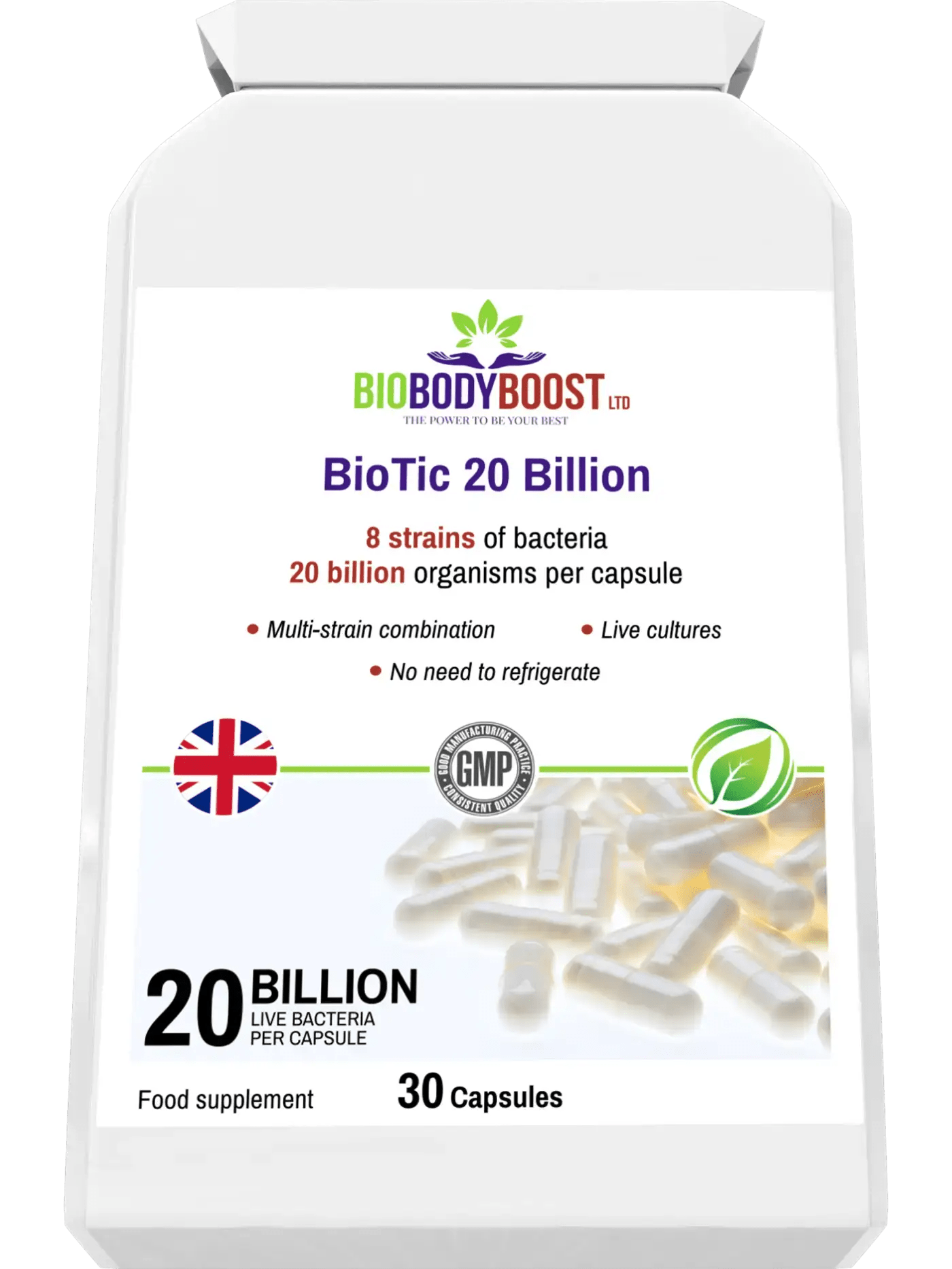 BioTic 20 Billion - Vegan Probiotic - Food Supplement