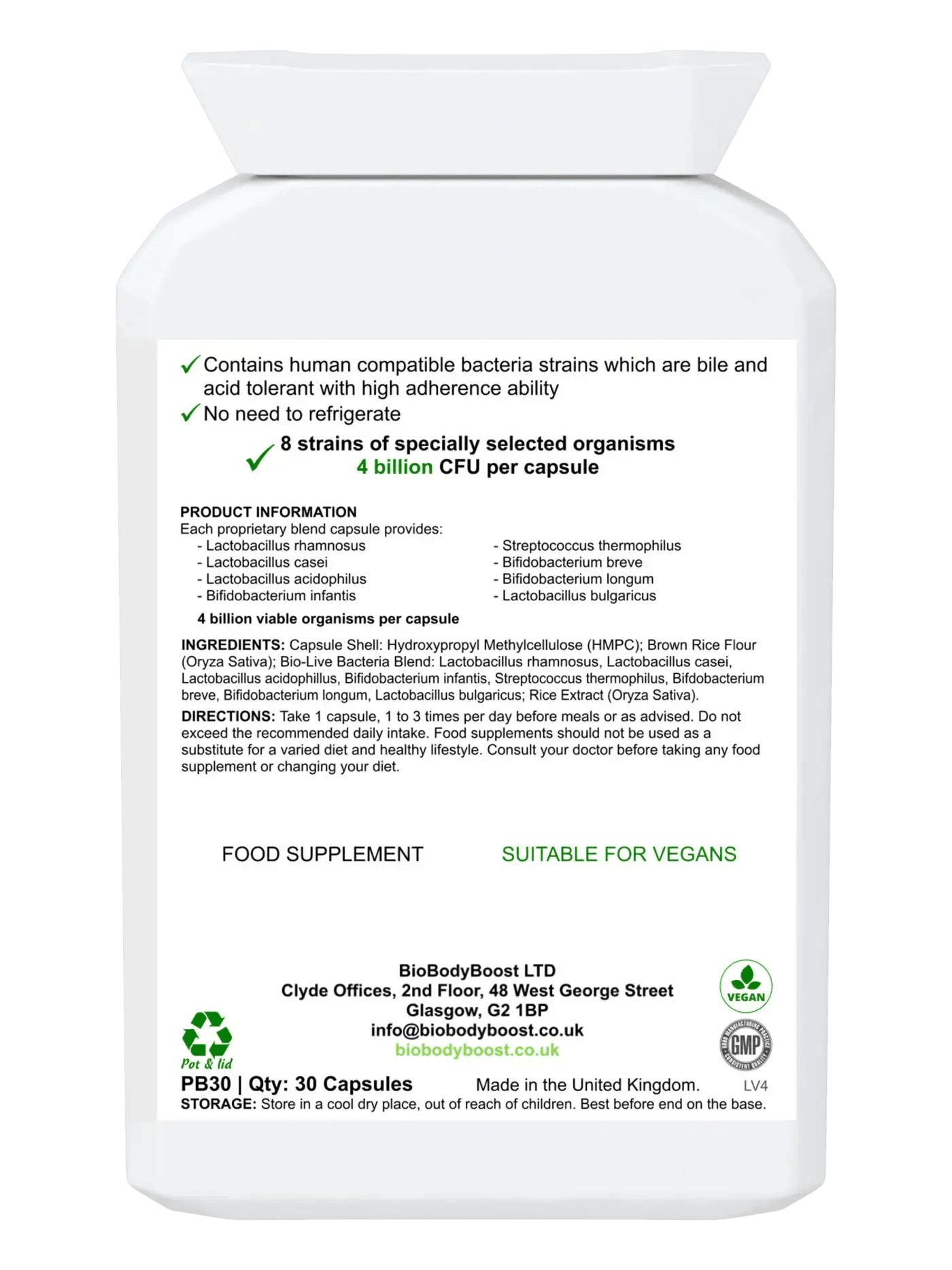 BioTic 4 Billion - Multi-Strain Live Culture Combination - BioBodyBoost