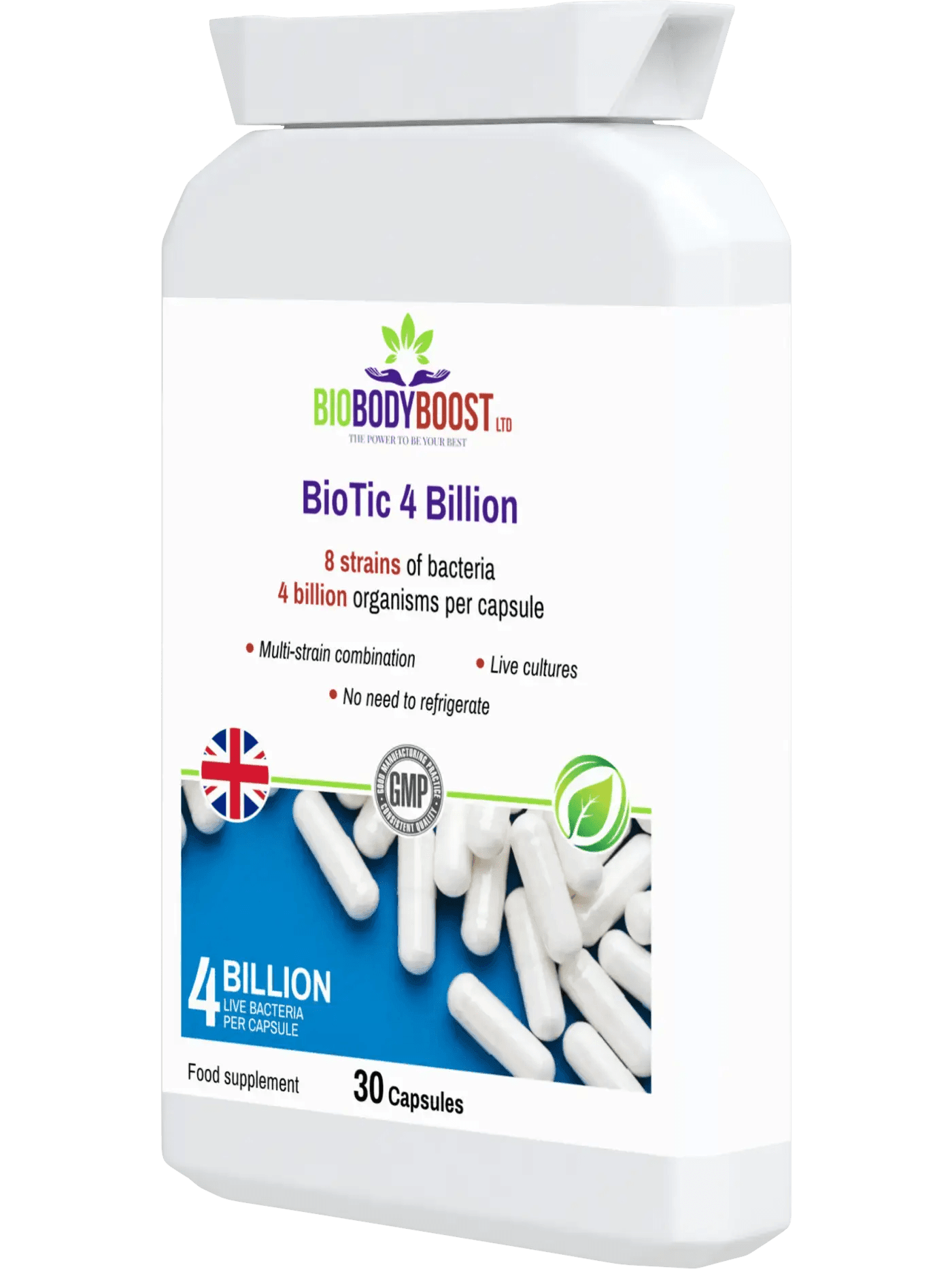 BioTic 4 Billion - Multi-Strain Live Culture Combination - BioBodyBoost