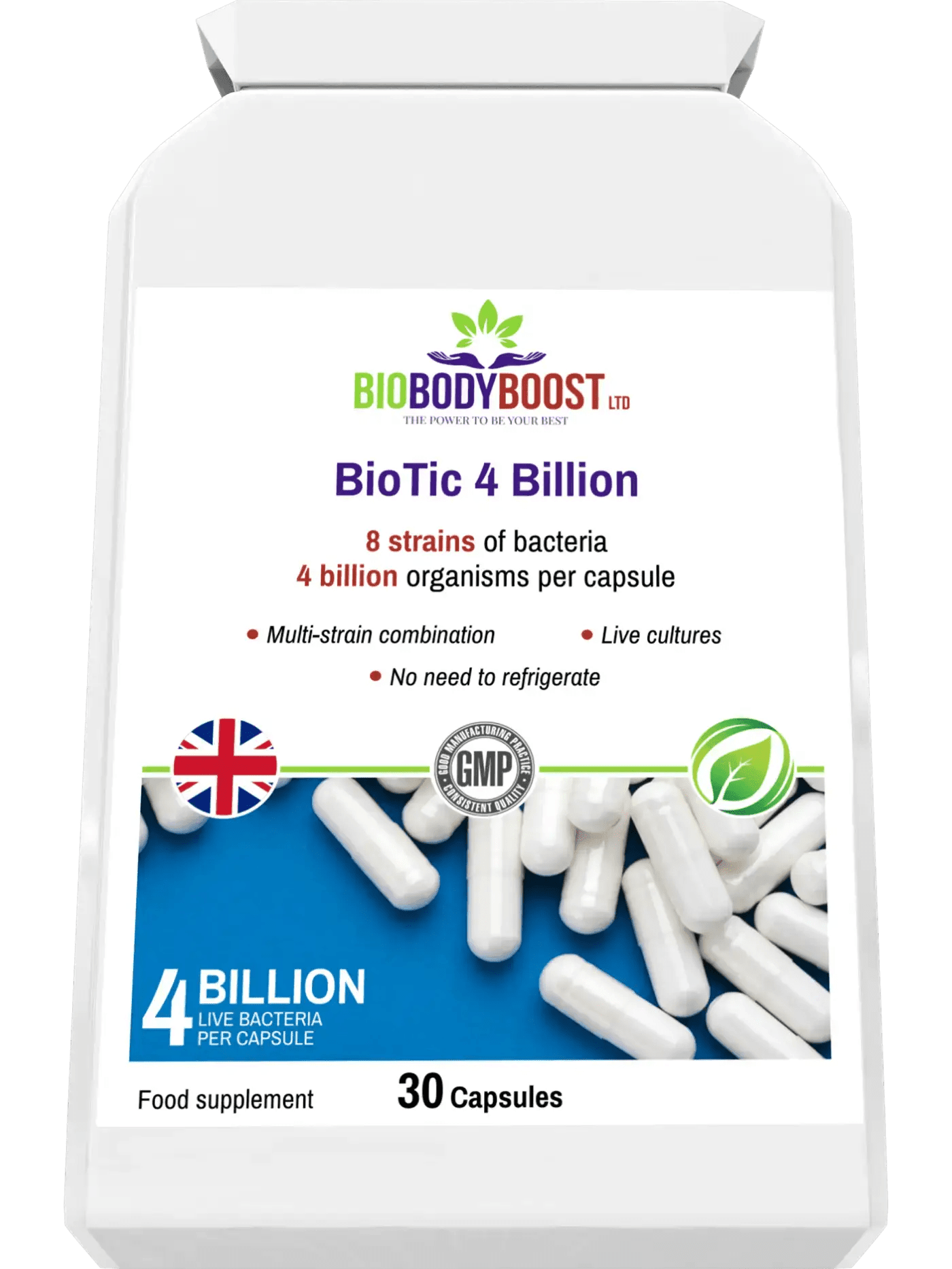 BioTic 4 Billion - Multi-Strain Live Culture Combination - BioBodyBoost