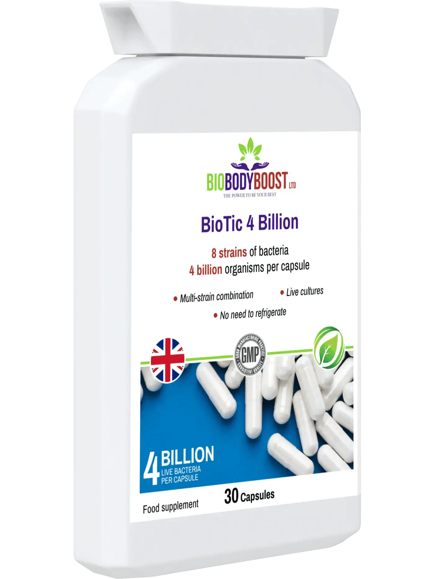 BioTic 4 Billion - Multi-Strain Live Culture Combination - BioBodyBoost