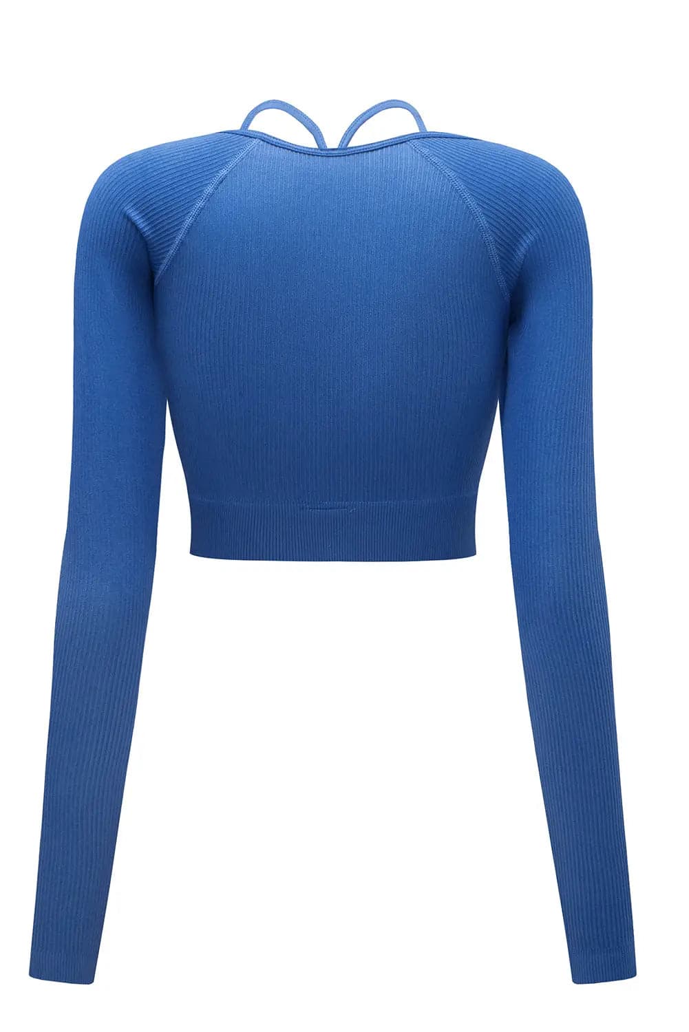 Women's Black Ribbed Crop Yoga Top | Long Sleeve Activewear - BioBodyBoost - Premium Sports Tops from BioBodyBoost - Just £18.96! Shop now at BioBodyBoost