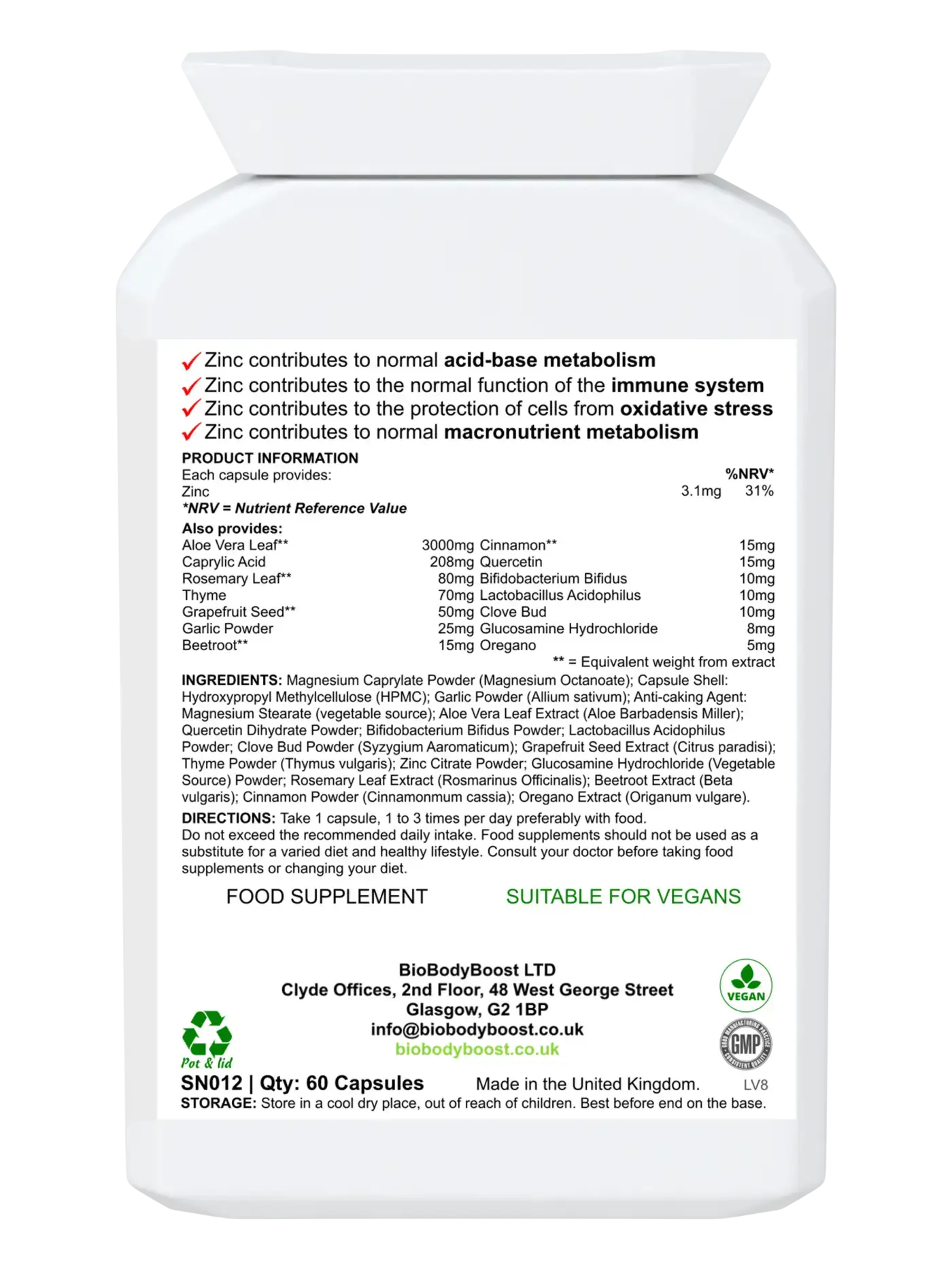 CapryBio-All In One Caprylic Acid-Probiotics-Active Herbs - Premium Vitamins & Supplements from BioBodyBoost - Just £14.99! Shop now at BioBodyBoost
