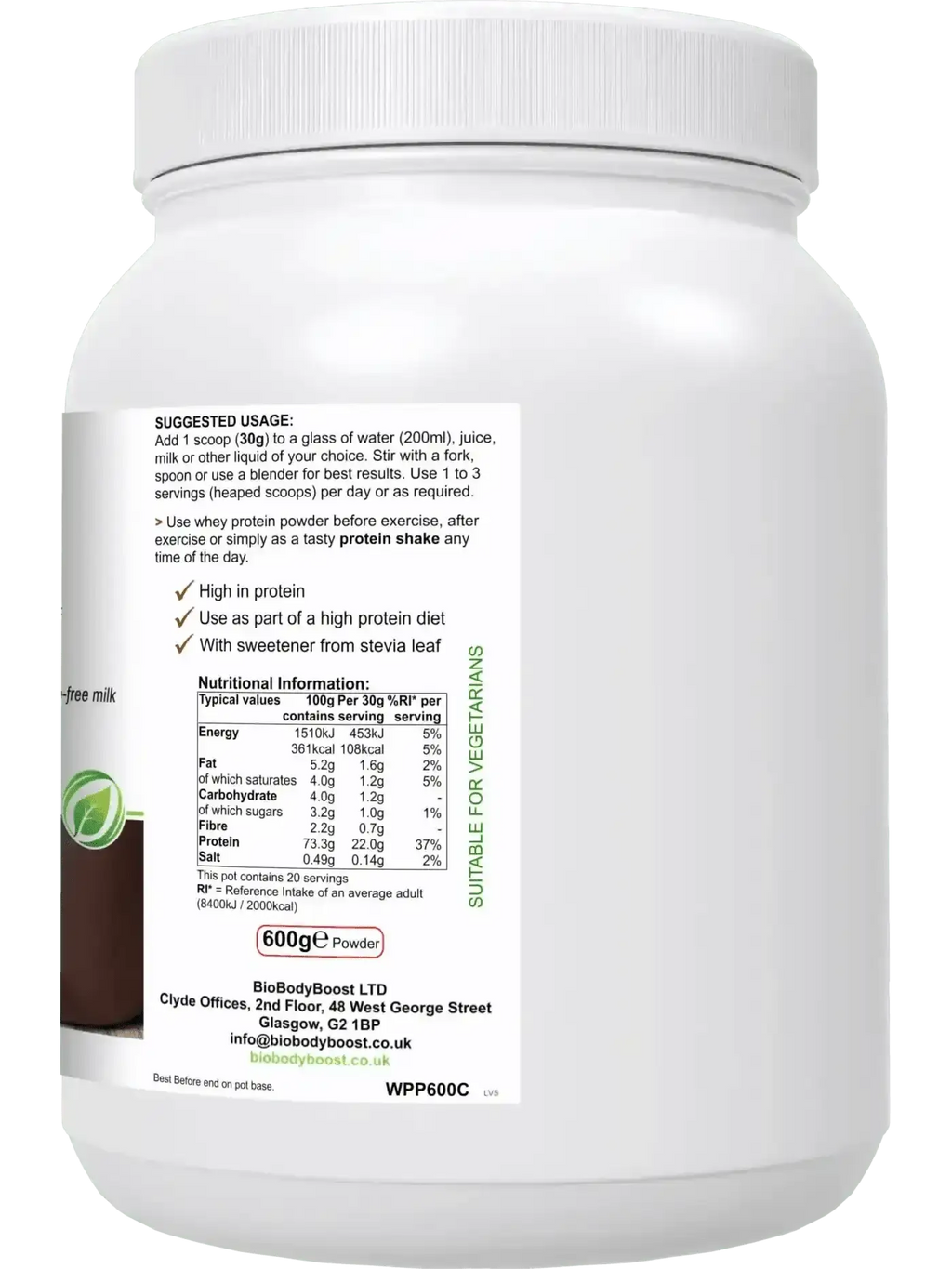 BioBodyBoost Protein Powders WheyPro - Chocolate Whey Protein Powder