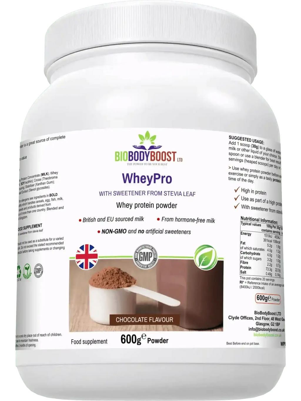BioBodyBoost Protein Powders WheyPro - Chocolate Whey Protein Powder