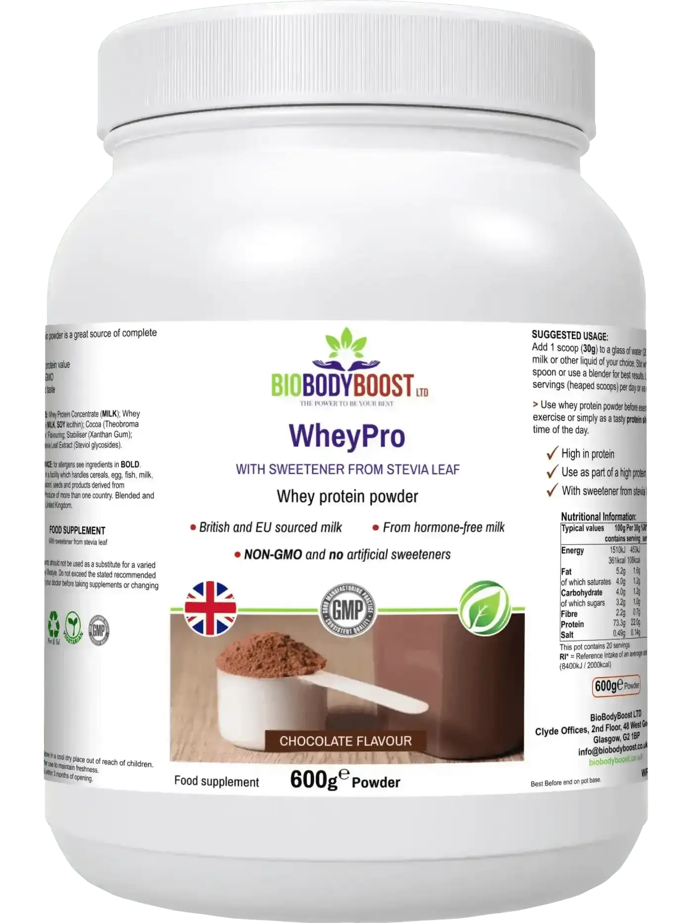 BioBodyBoost Protein Powders WheyPro - Chocolate Whey Protein Powder