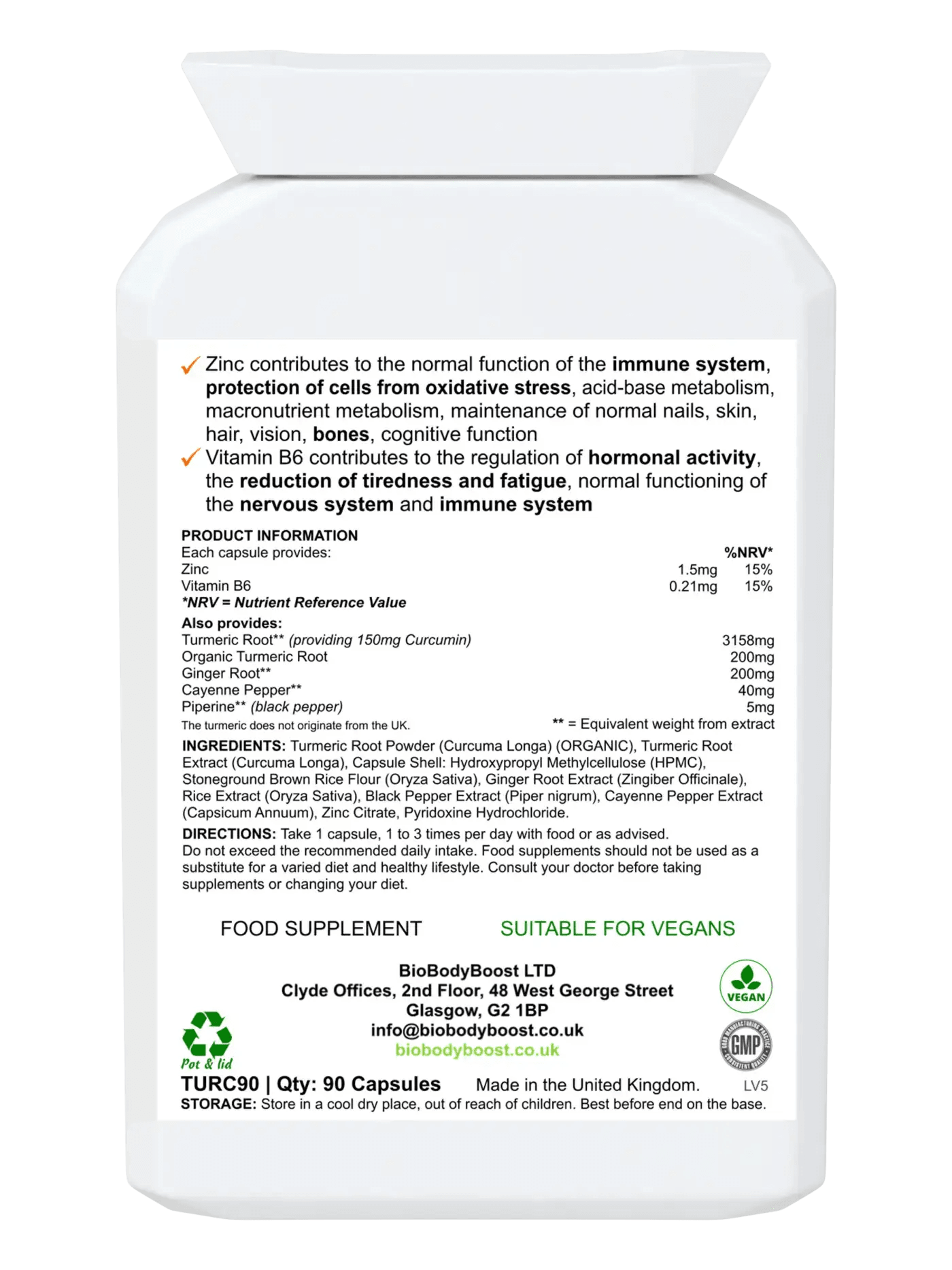 CurcuminBoost - Turmeric Herbal Combination - BioBodyBoost