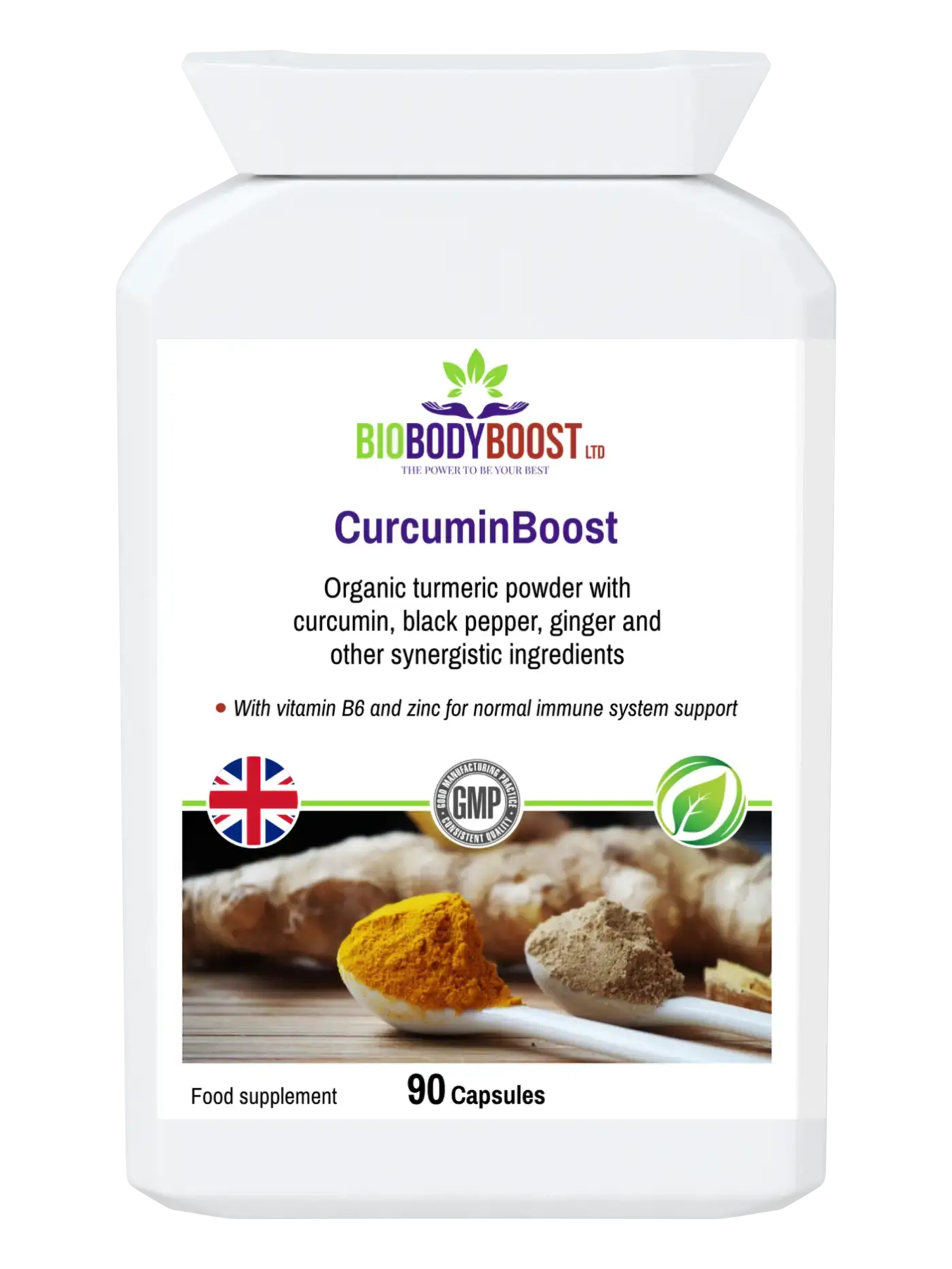 CurcuminBoost - Turmeric Herbal Combination - Premium Vitamins & Supplements from BioBodyBoost - Just £16.99! Shop now at BioBodyBoost