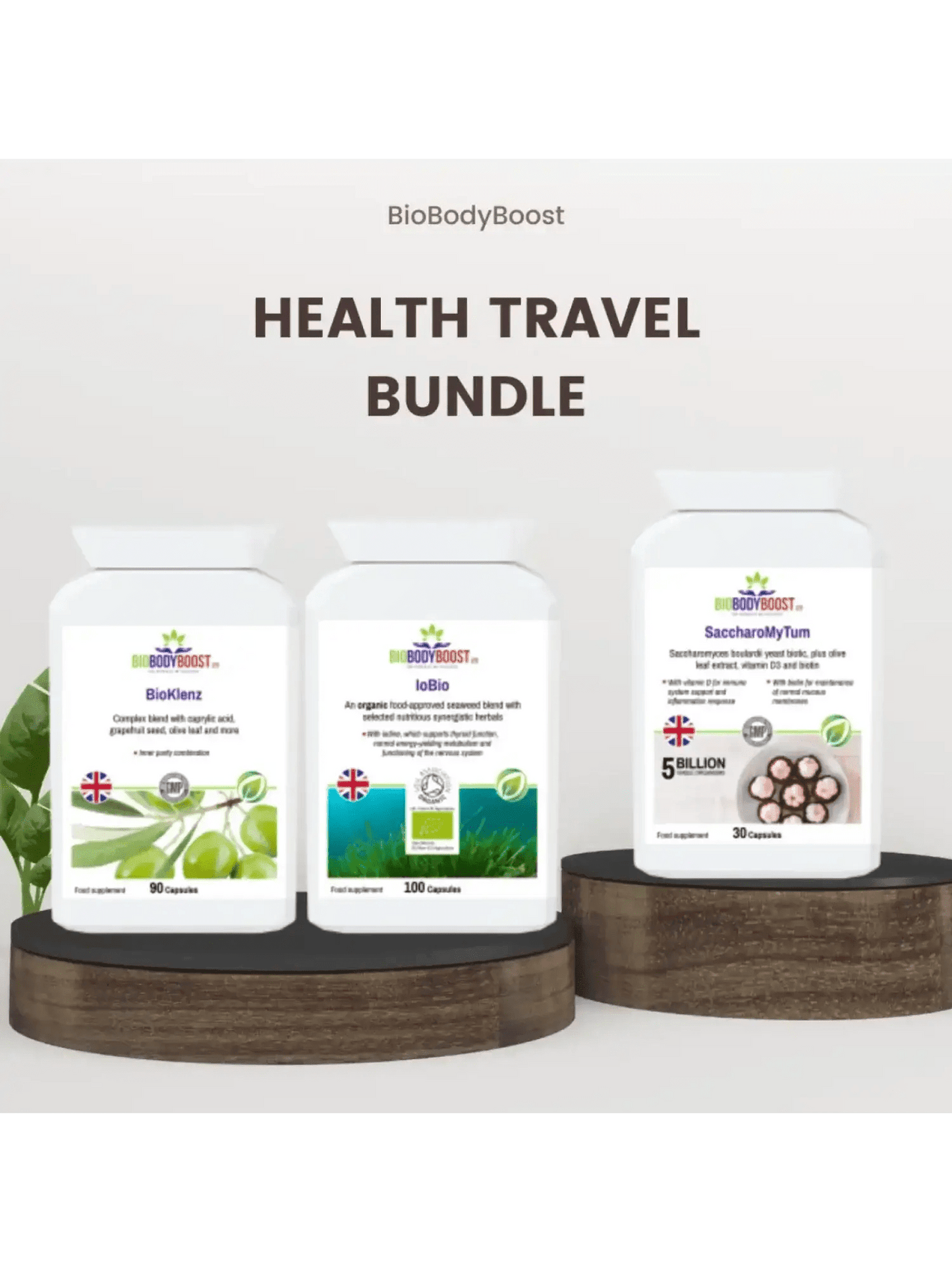 Biobodyboost Health & Wellness Travel Pack - Portable Food Supplement Bundle - BioBodyBoost