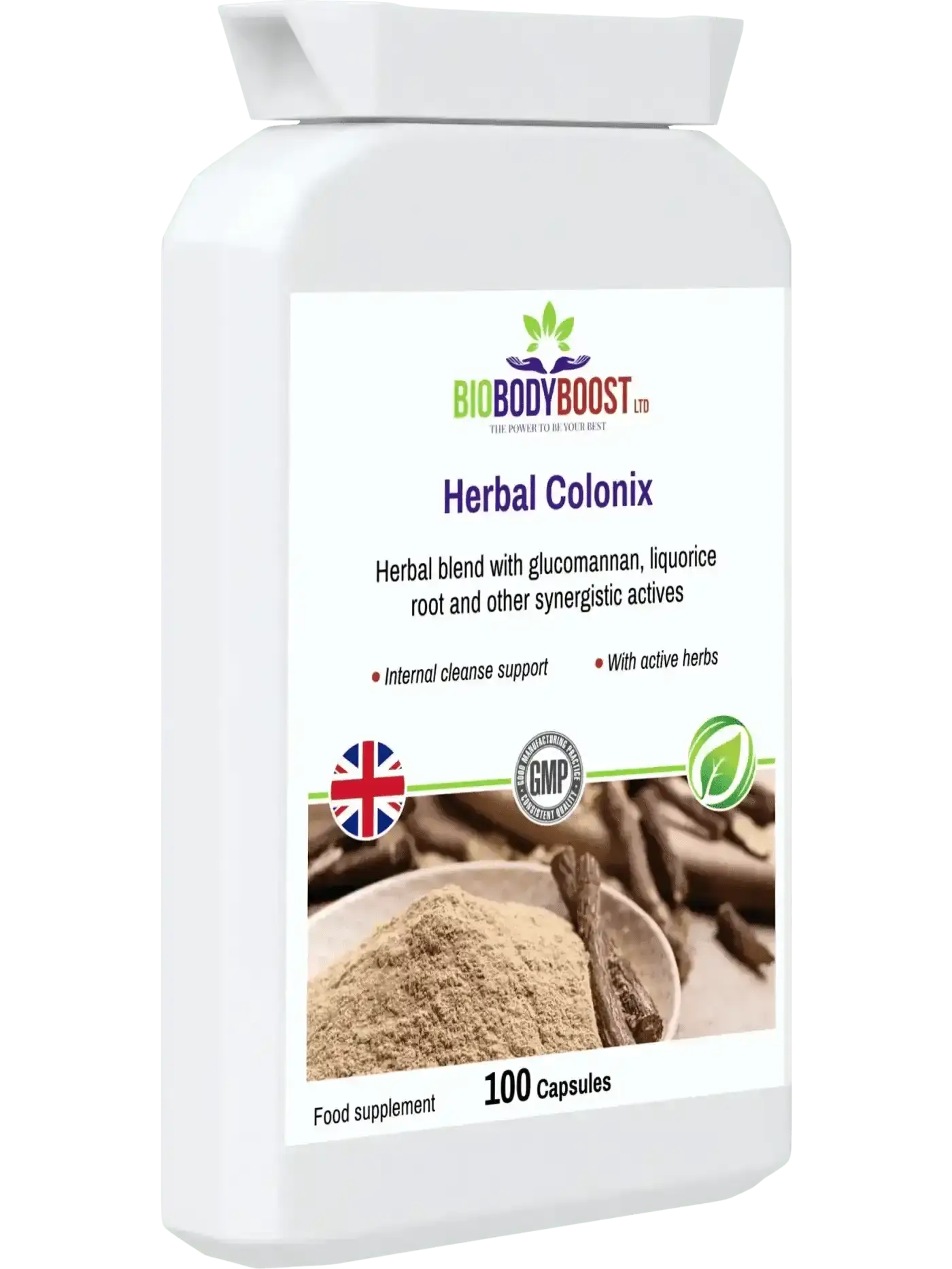 BioBodyBoost Herbal Colonix UK — halal approved, vegan, gluten-free, UK made, focused 2-4 week colon cleanse