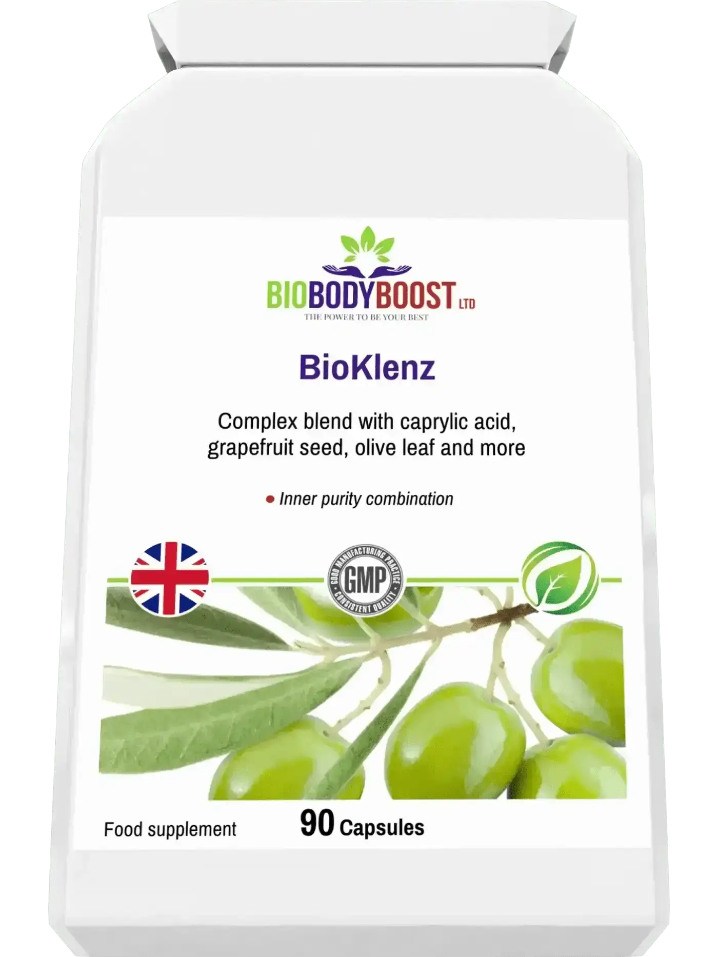 BioKlenz herbal gut detox lifestyle shot UK — BioBodyBoost 12-botanical digestive cleanse supplement